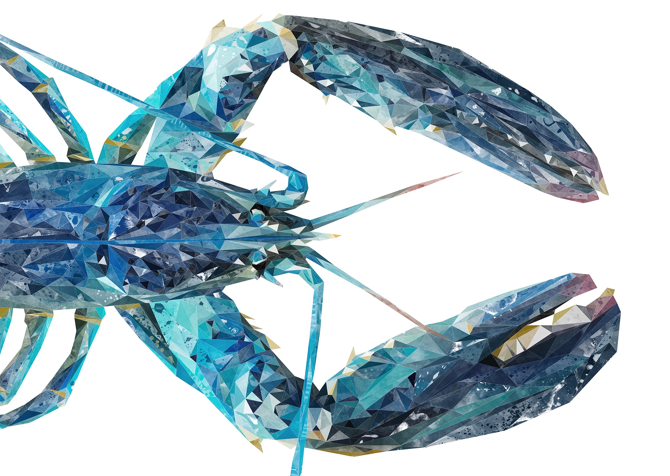 Custom Listing for AB - The Blue Lobster - 985w X 700h - Silicone added FOC - SCREWHOLES