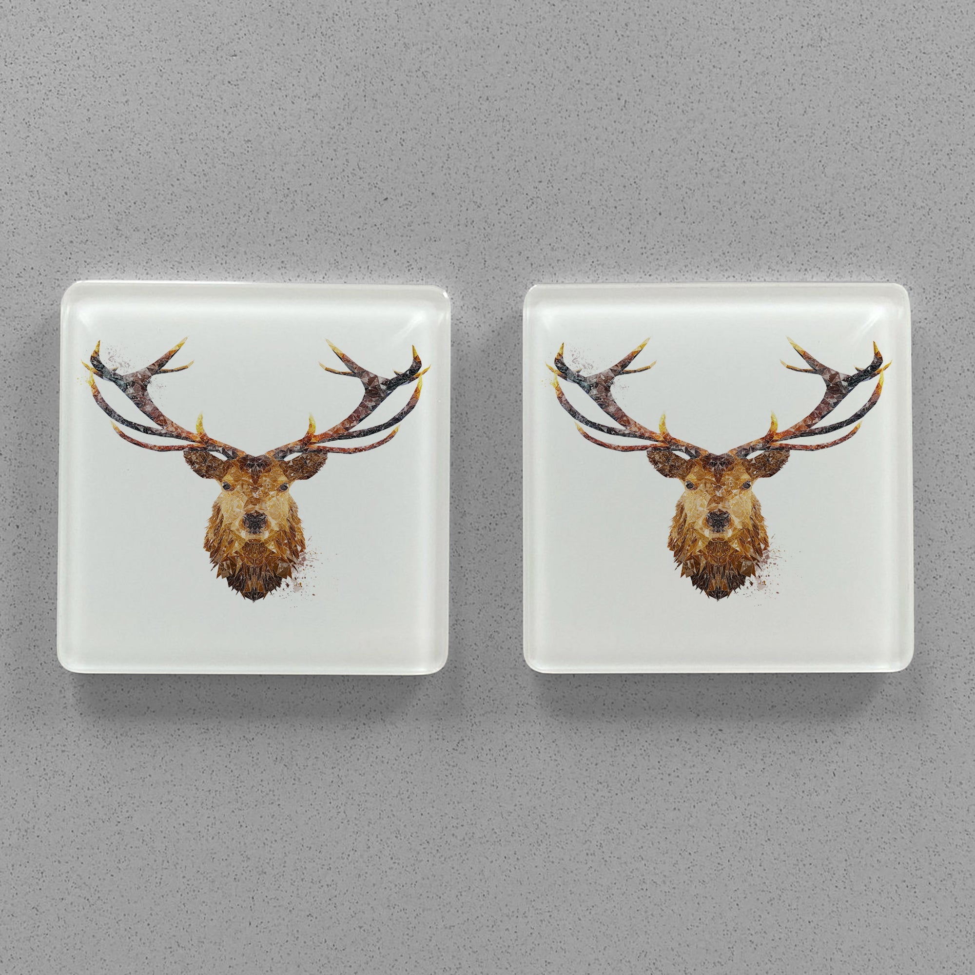 "The Stag" Premium Glass Coasters