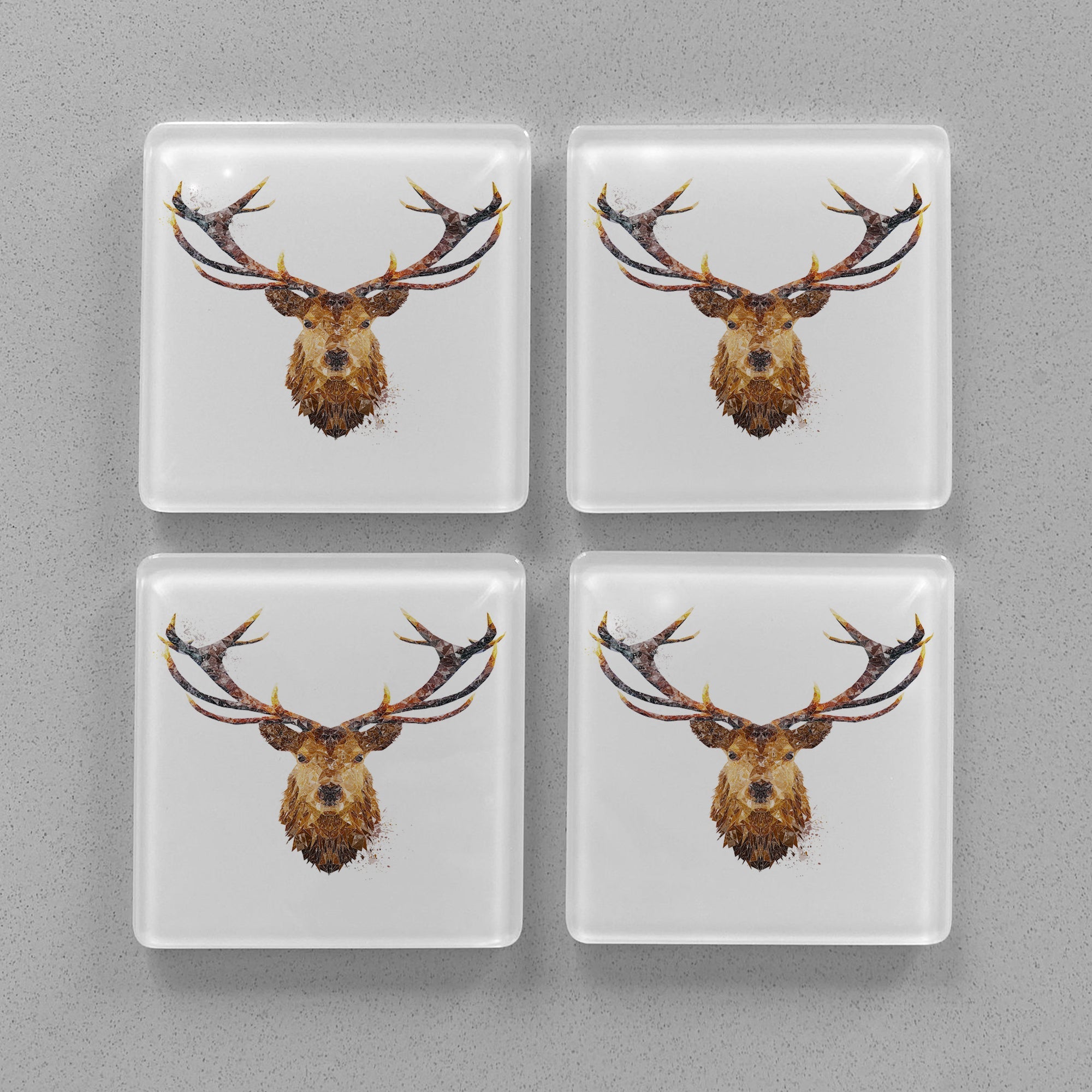 "The Stag" Premium Glass Coasters