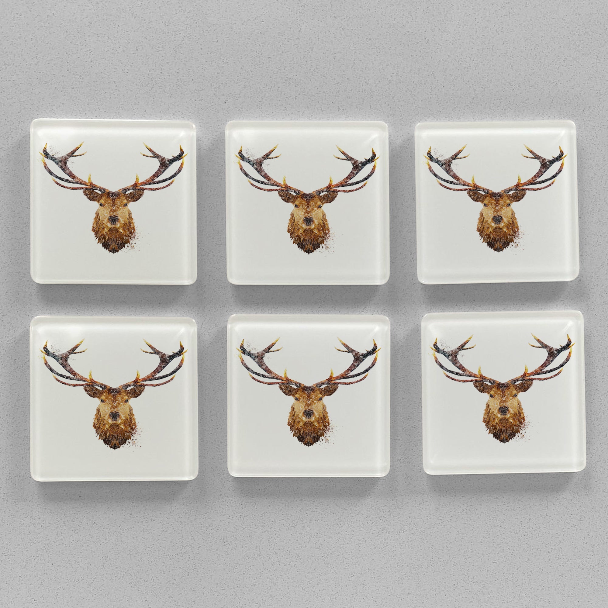"The Stag" Premium Glass Coasters