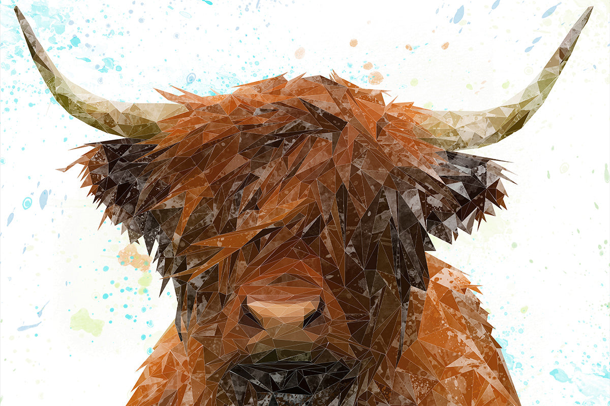 "The Highland" Highland Cow Glass Wall Art