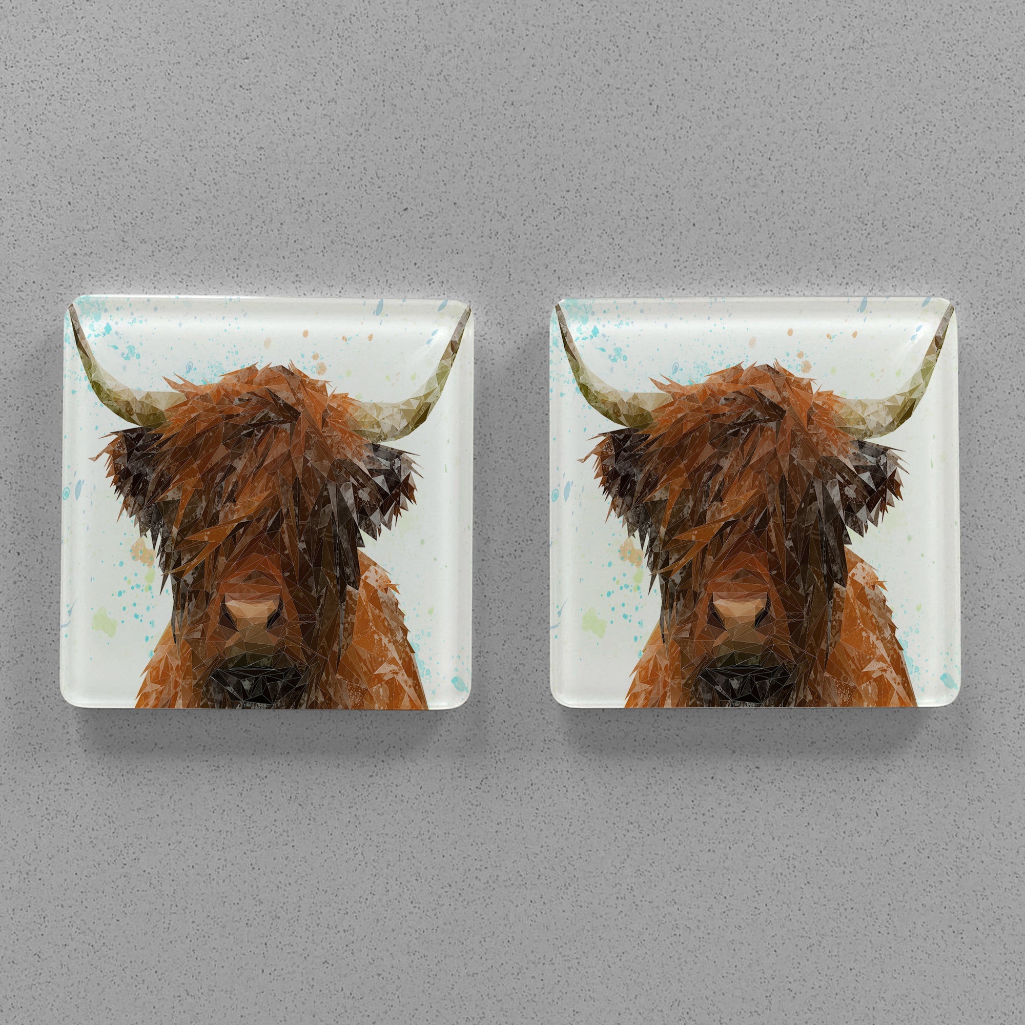 "The Highland" Highland Cow Premium Glass Coasters