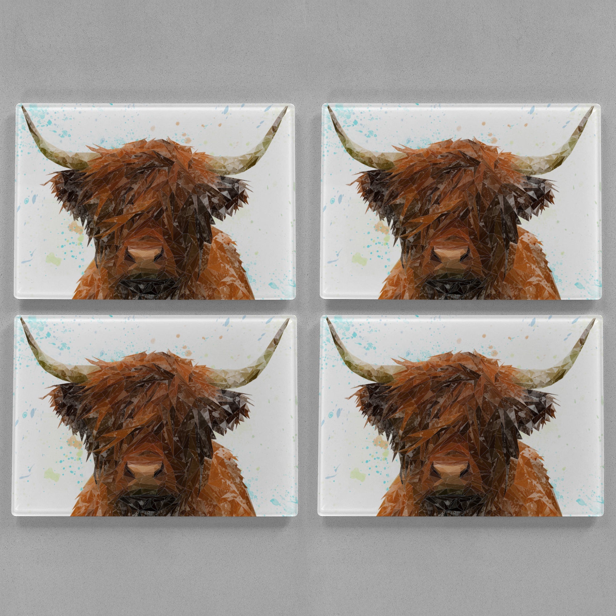 "The Highland" Highland Cow Premium Glass Placemat