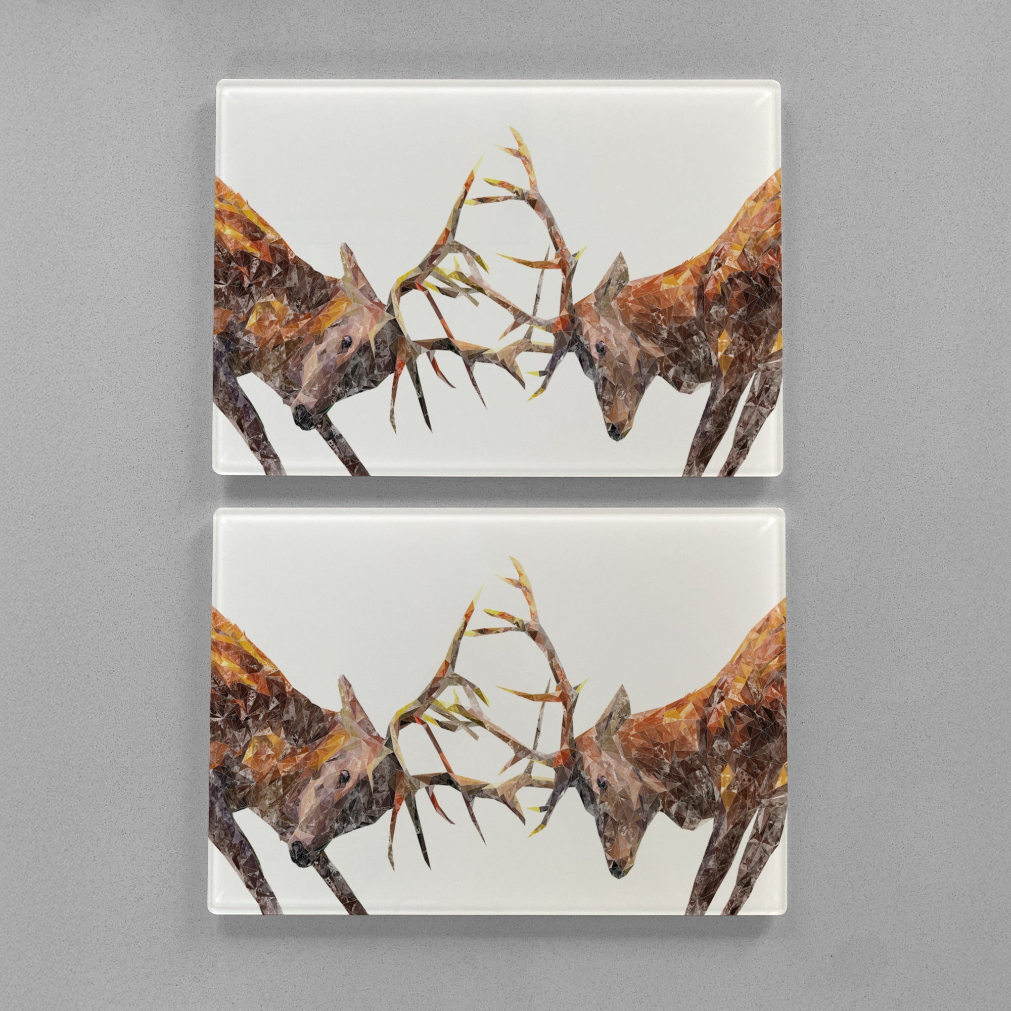 "The Showdown" Rutting Stags Premium Glass Placemat