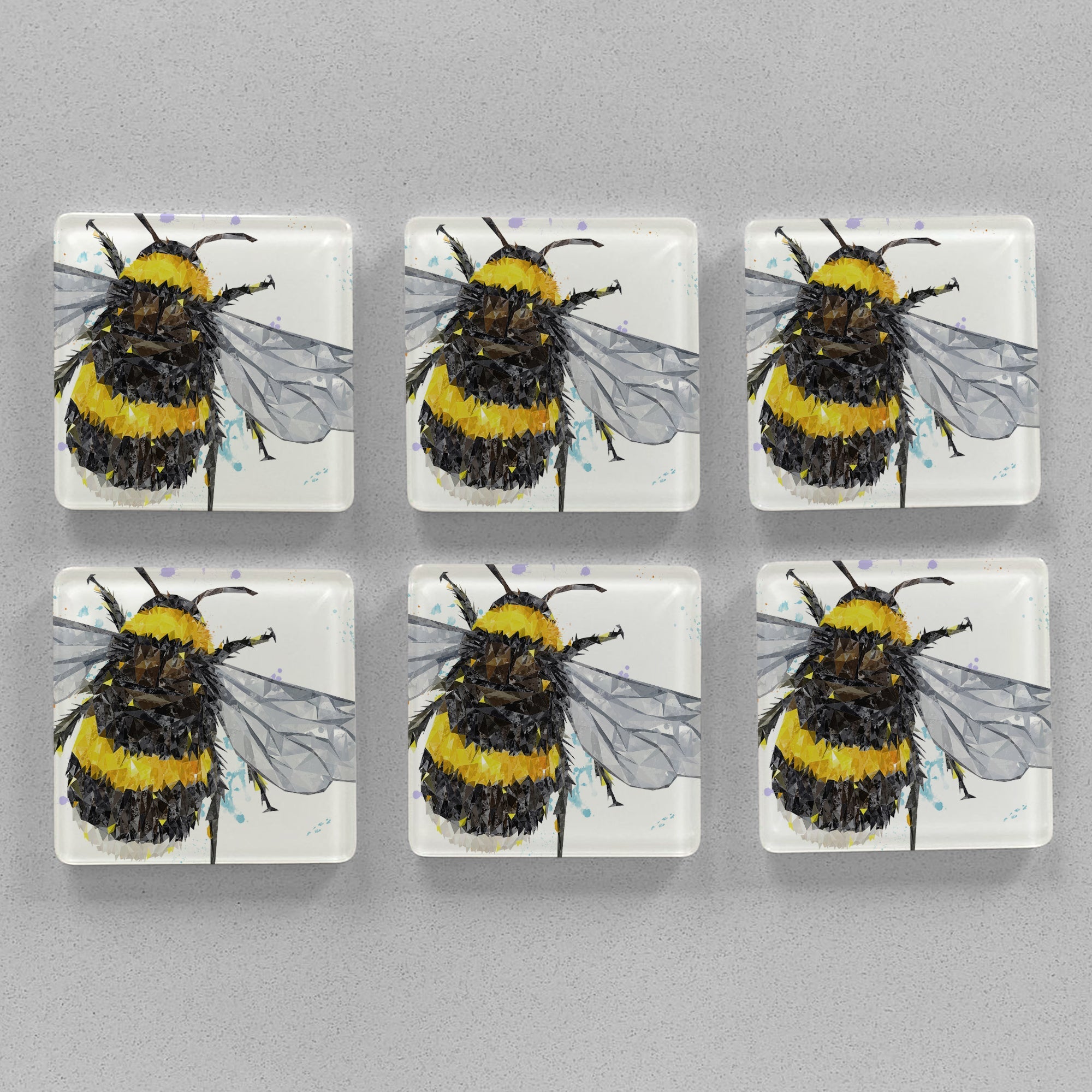 "The Bee" Premium Glass Coasters