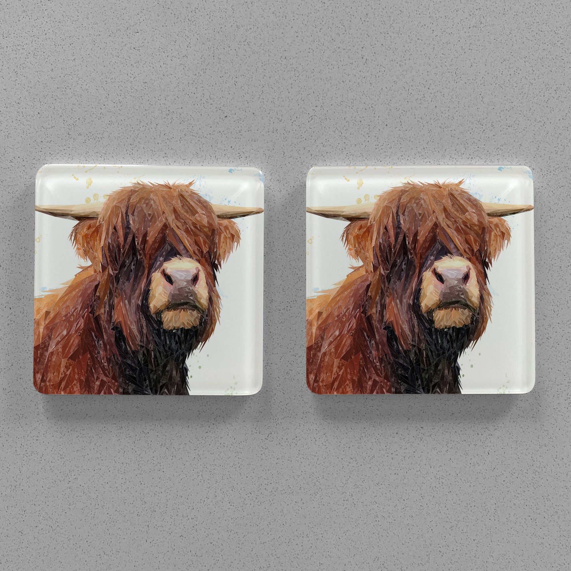 "Henry" The Highland Bull Premium Glass Coasters
