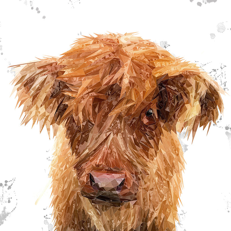 "Peeps" The Highland Calf Premium Glass Coasters