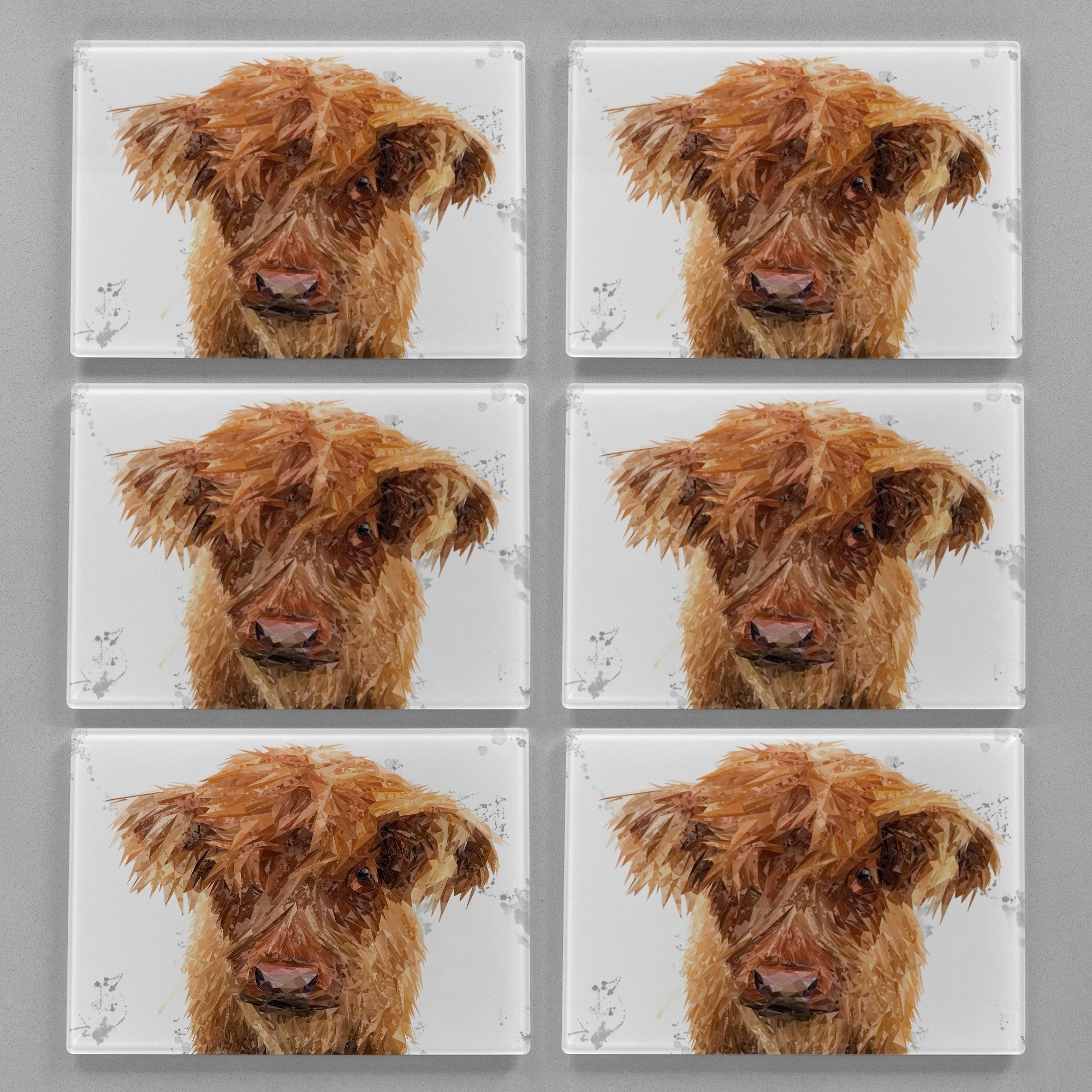 "Peeps" The Highland Calf Premium Glass Placemat