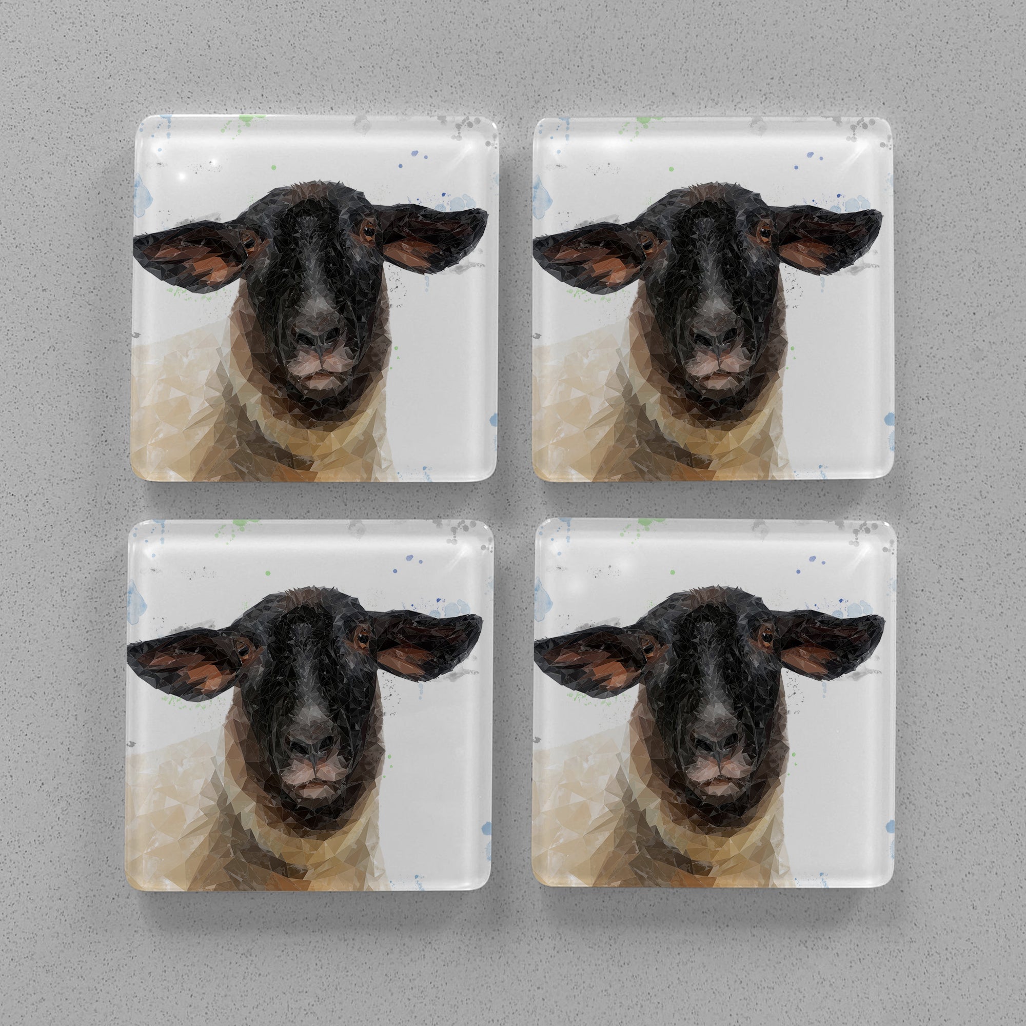 "The Suffolk" Suffolk Sheep Premium Glass Coasters