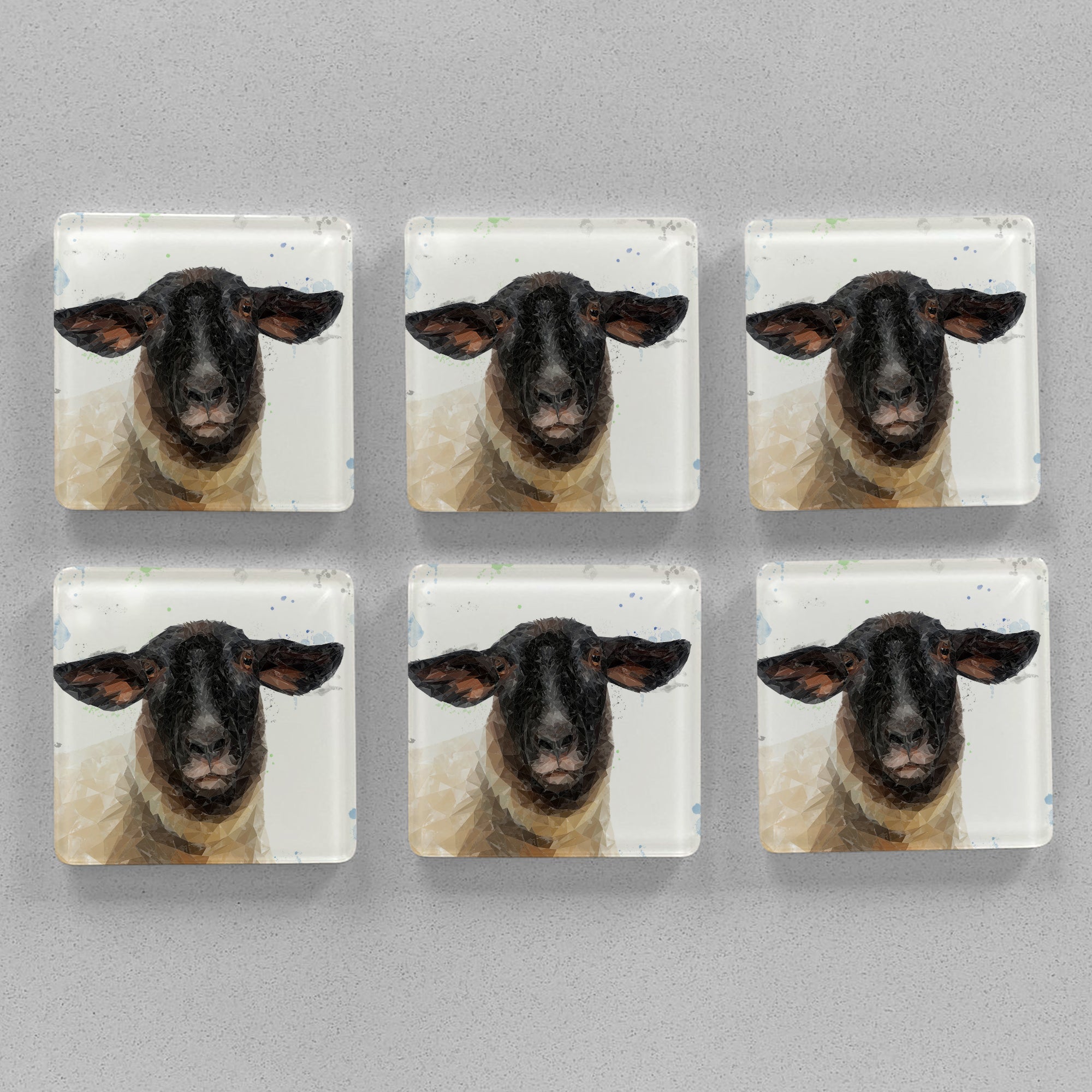 "The Suffolk" Suffolk Sheep Premium Glass Coasters