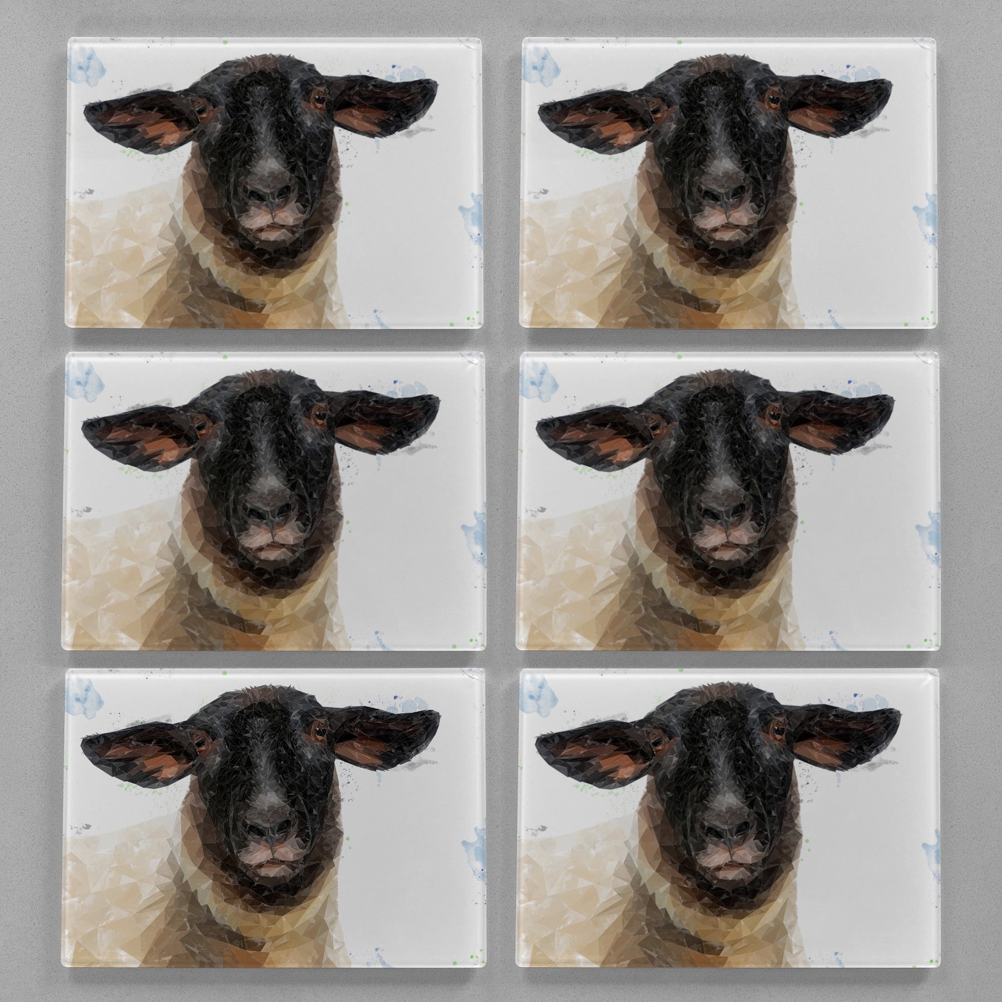 "The Suffolk" Suffolk Sheep Premium Glass Placemat