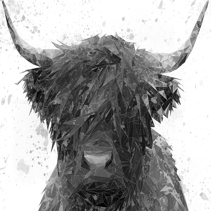 "The Highland" (B&W) Premium Glass Coasters
