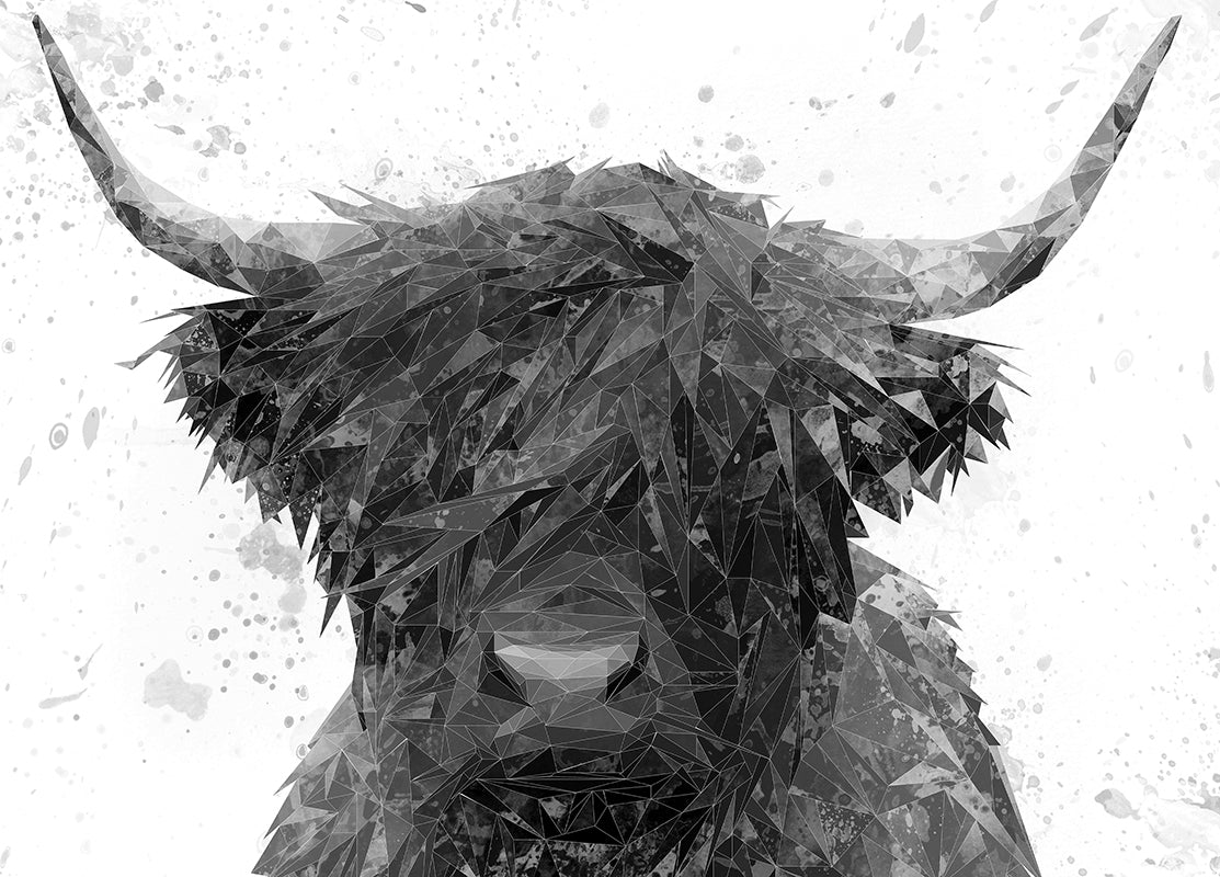 "The Highland" (B&W) Premium Glass Placemat