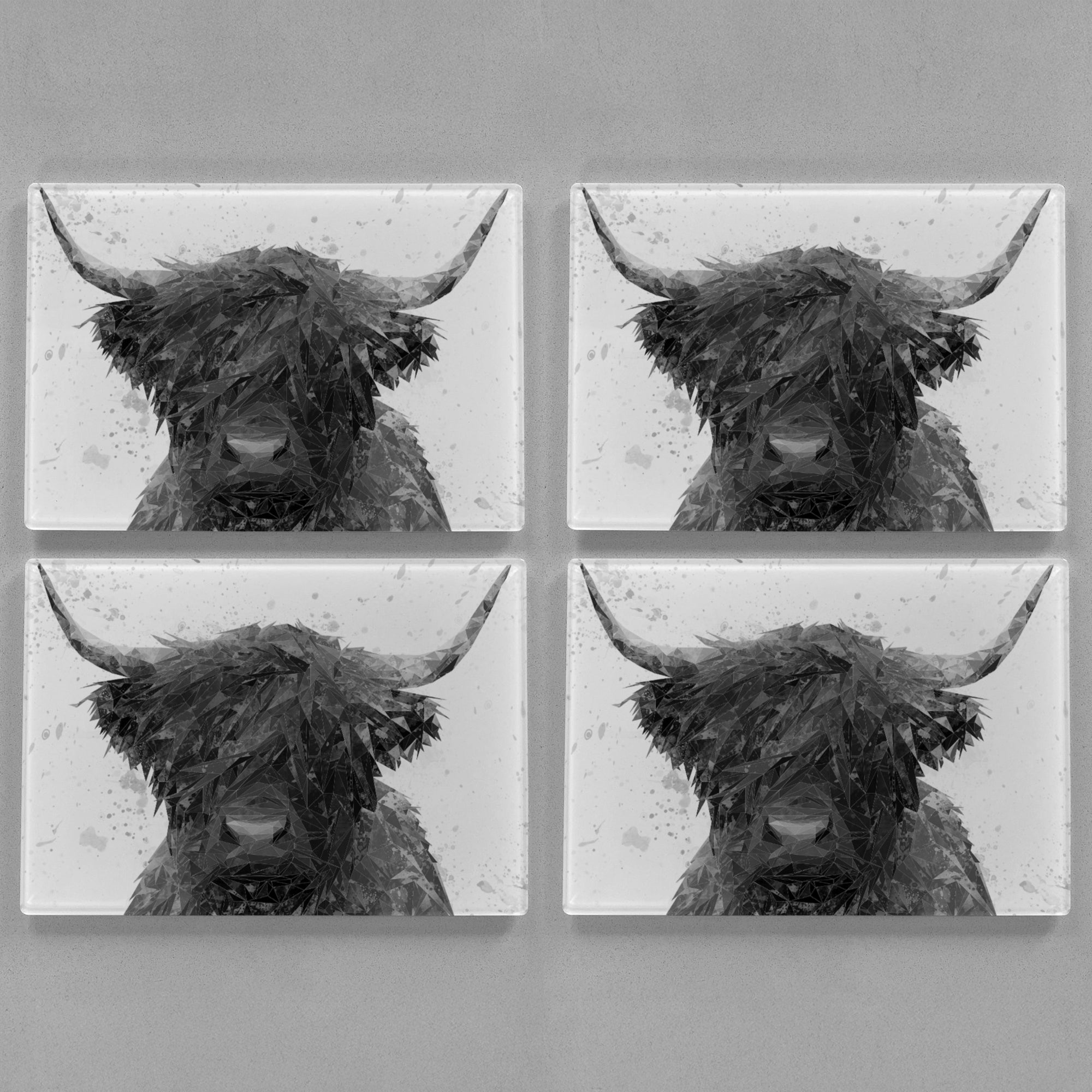"The Highland" (B&W) Premium Glass Placemat