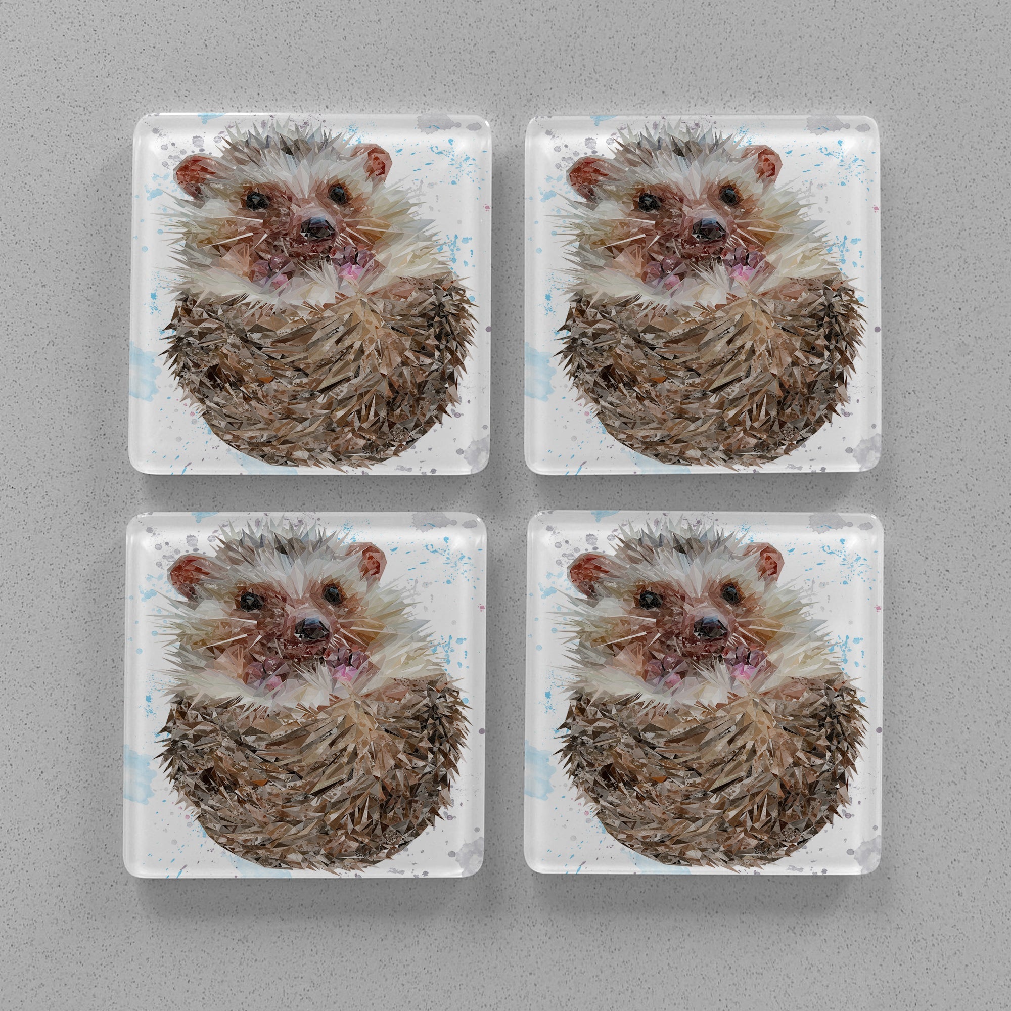 "Milton" The Hedgehog Premium Glass Coasters