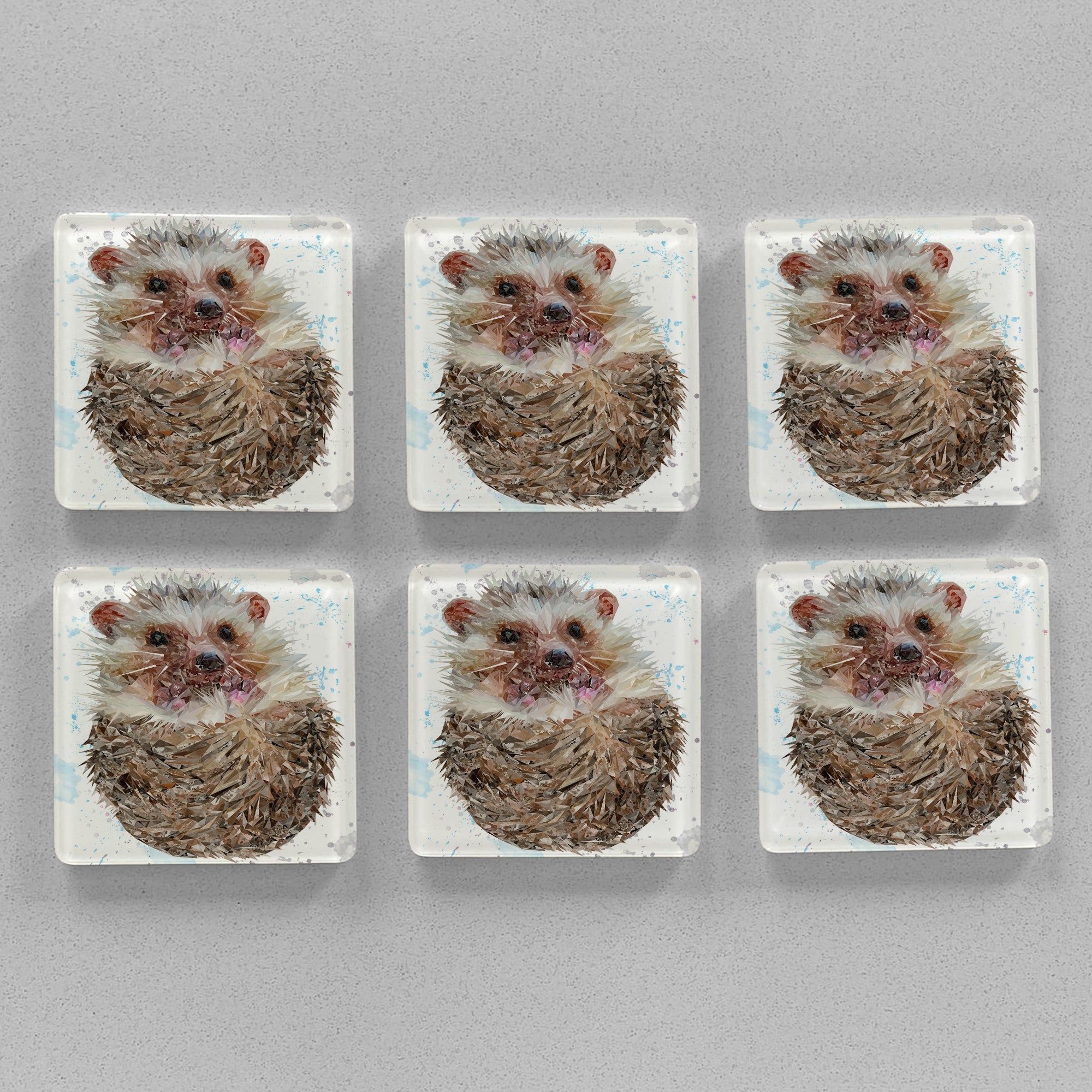 "Milton" The Hedgehog Premium Glass Coasters