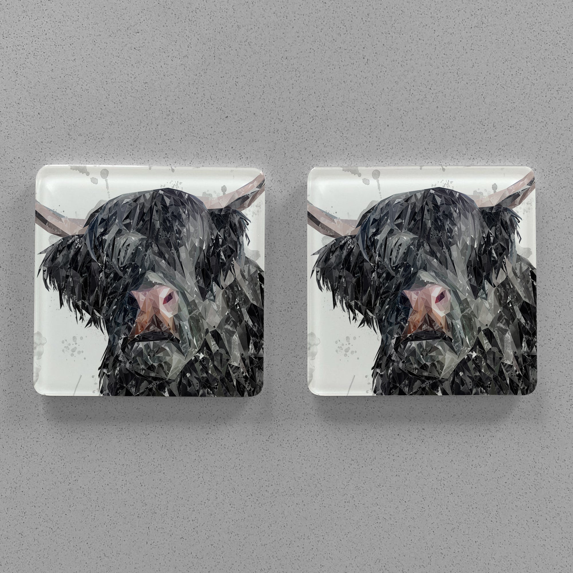 "Bruce" The Highland Bull Premium Glass Coasters