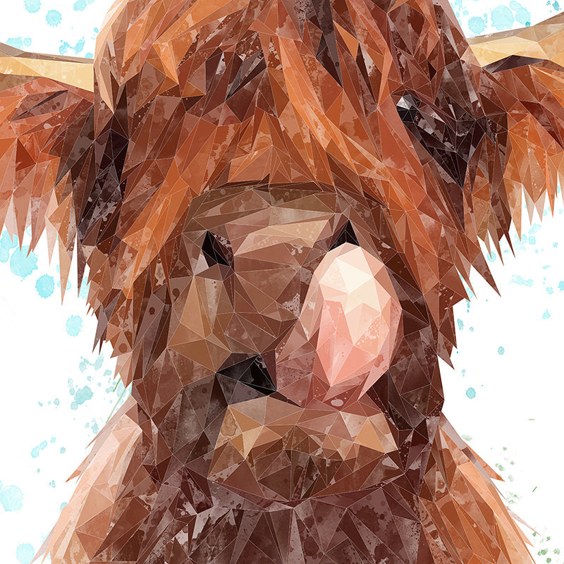 "Harry" The Highland Cow Premium Glass Coasters