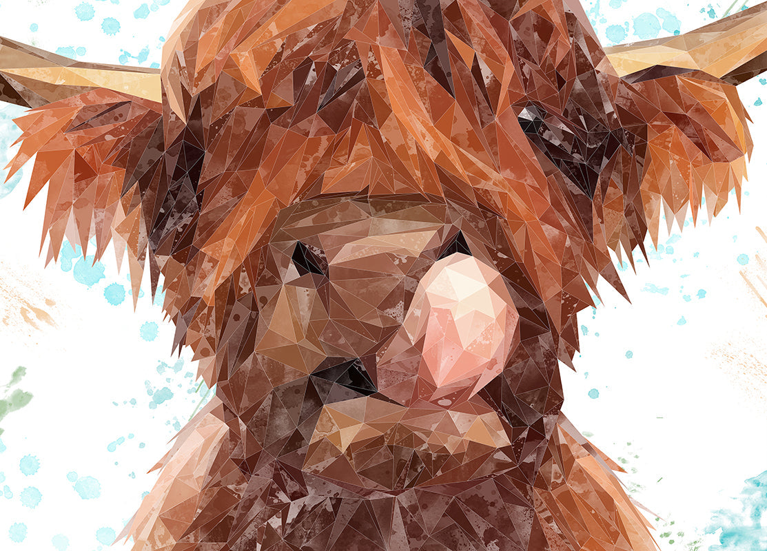 "Harry" The Highland Cow Premium Glass Placemat