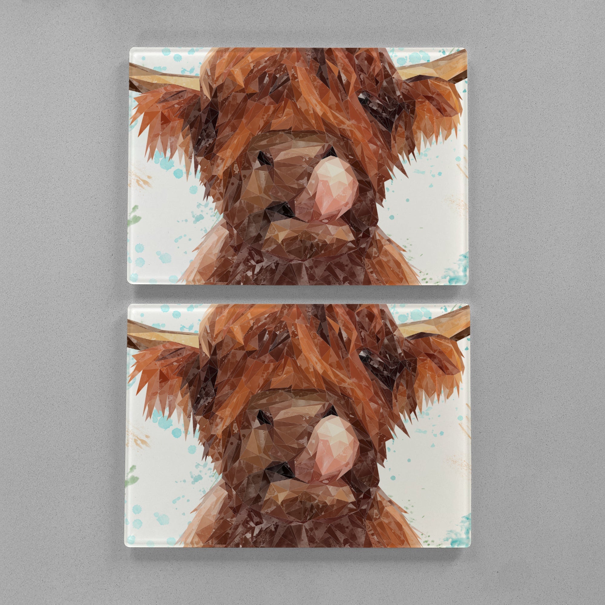 "Harry" The Highland Cow Premium Glass Placemat