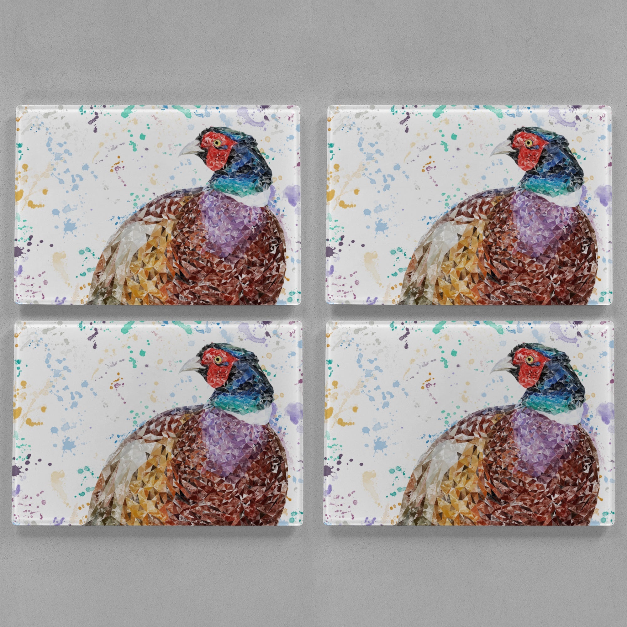 "Marty" The Pheasant Premium Glass Placemat