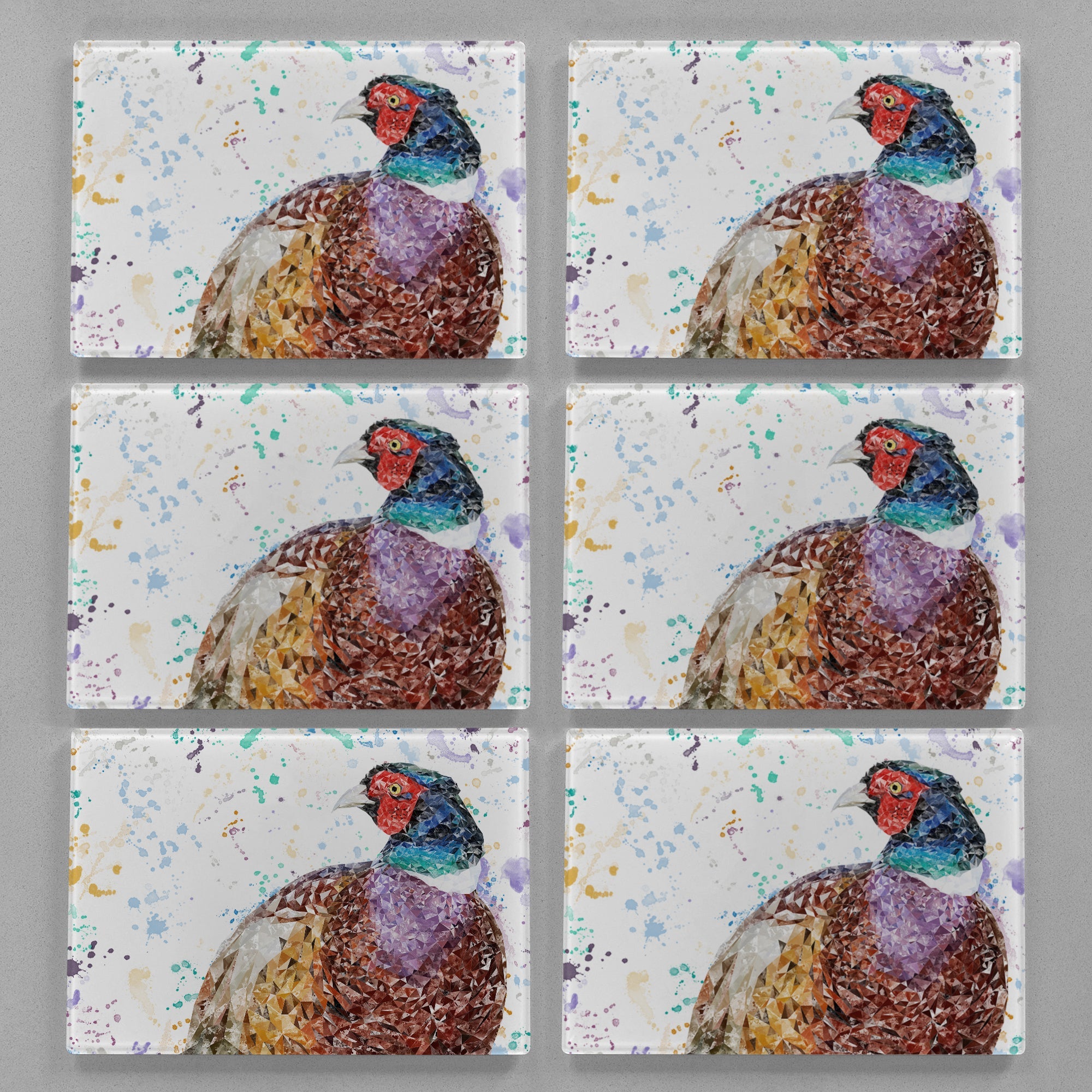 "Marty" The Pheasant Premium Glass Placemat