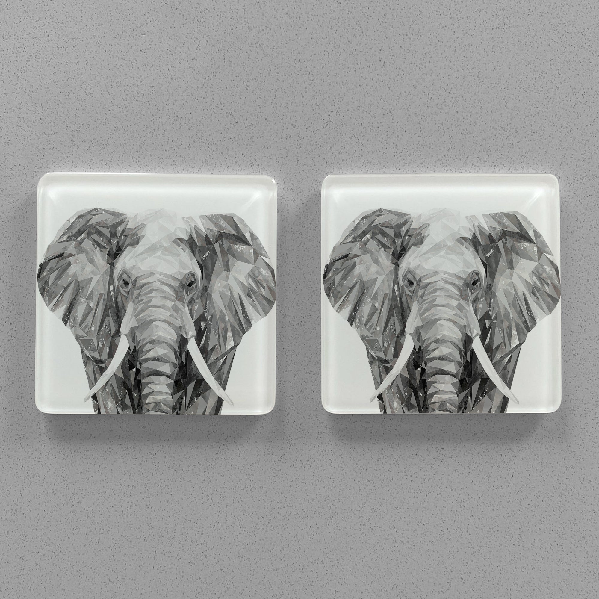 "Ernest" The Elephant Premium Glass Coasters
