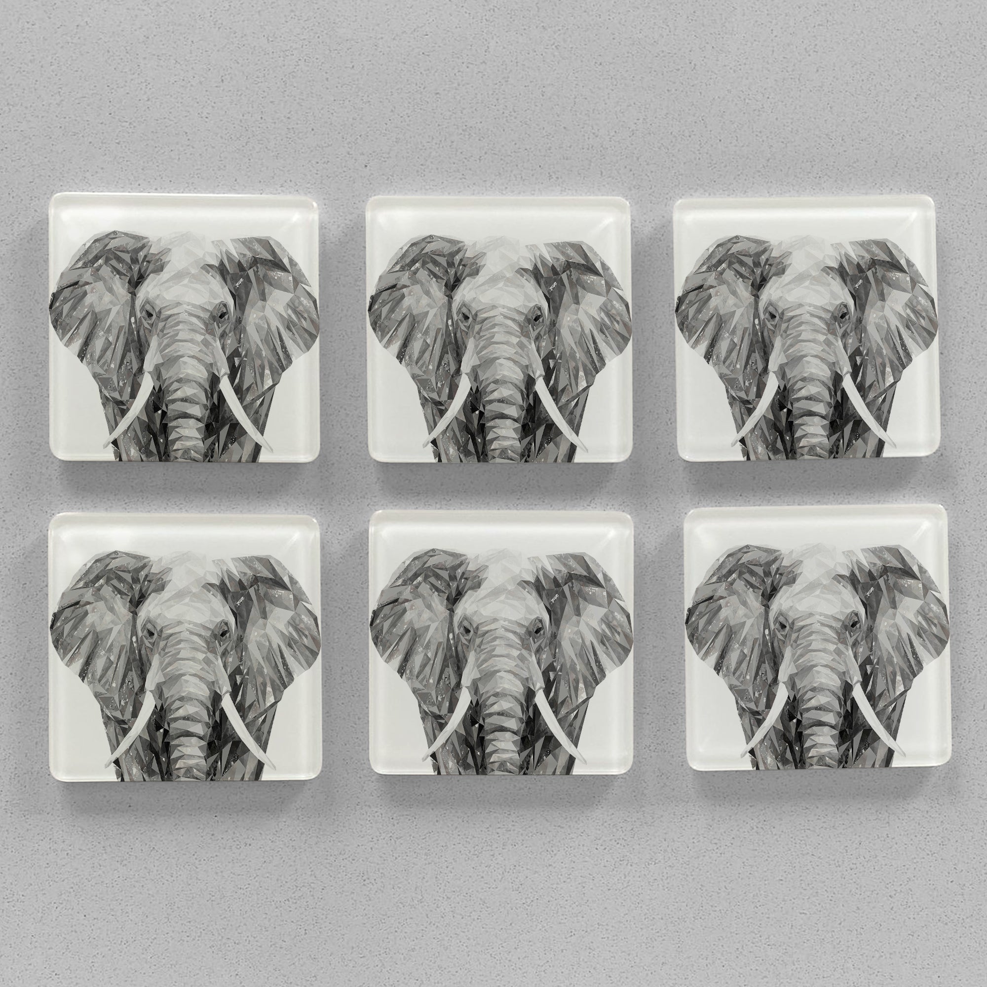 "Ernest" The Elephant Premium Glass Coasters