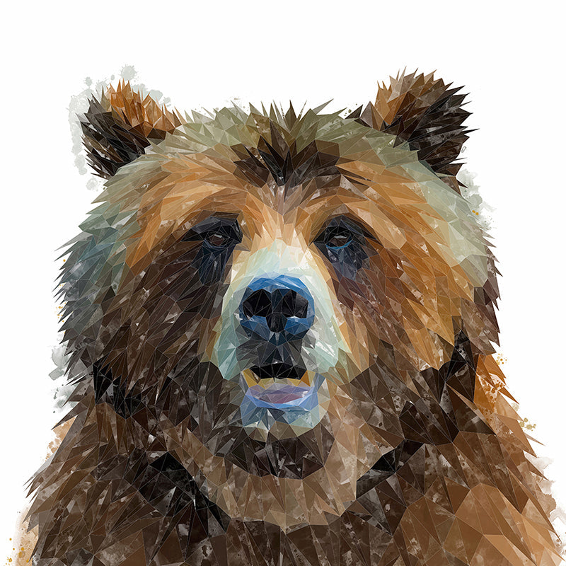"Monty" The Brown Bear Premium Glass Coasters