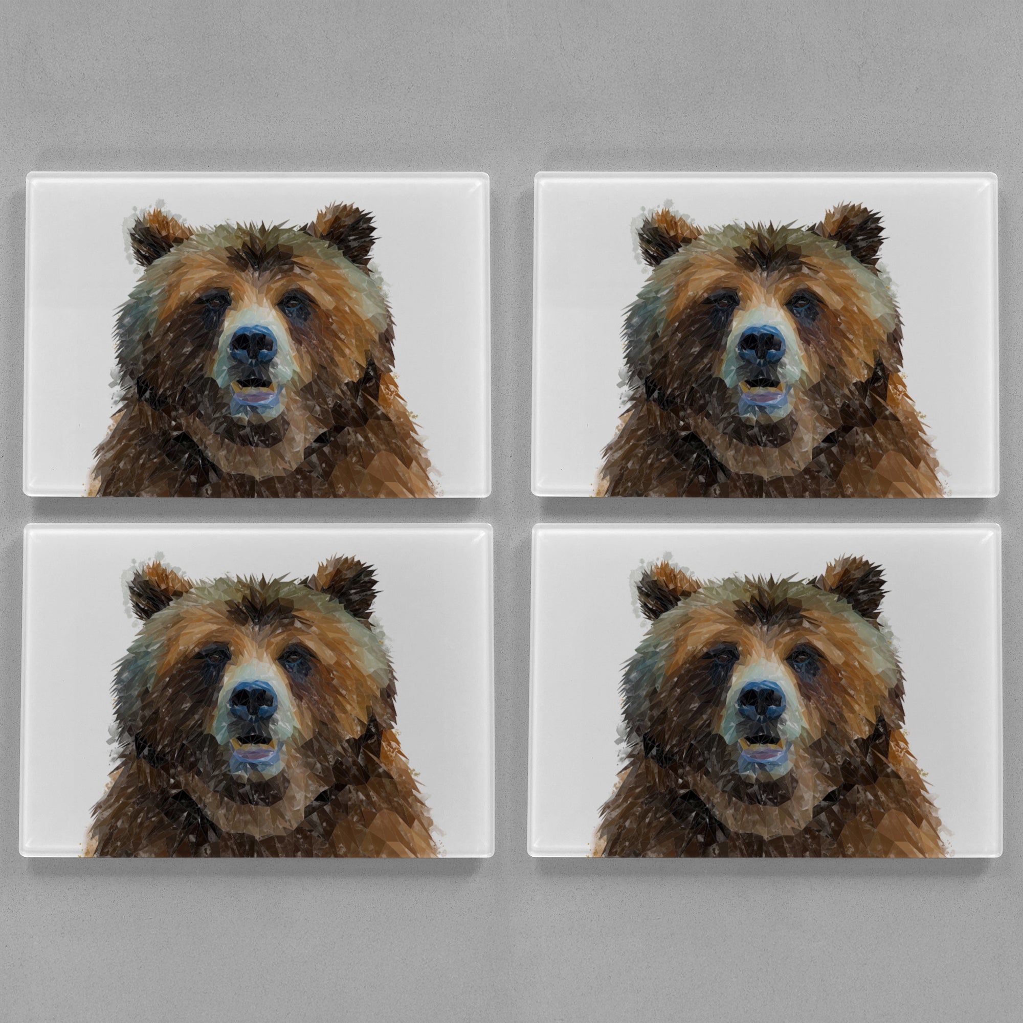 "Monty" The Brown Bear Premium Glass Placemat