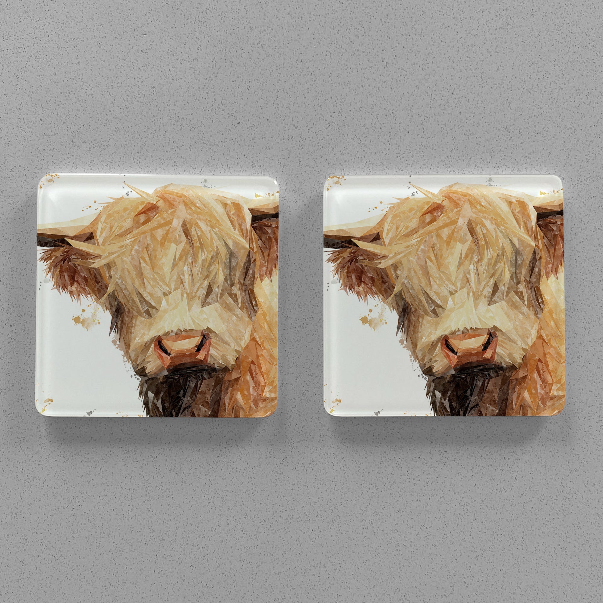 "Brenda" The Highland Cow Premium Glass Coasters