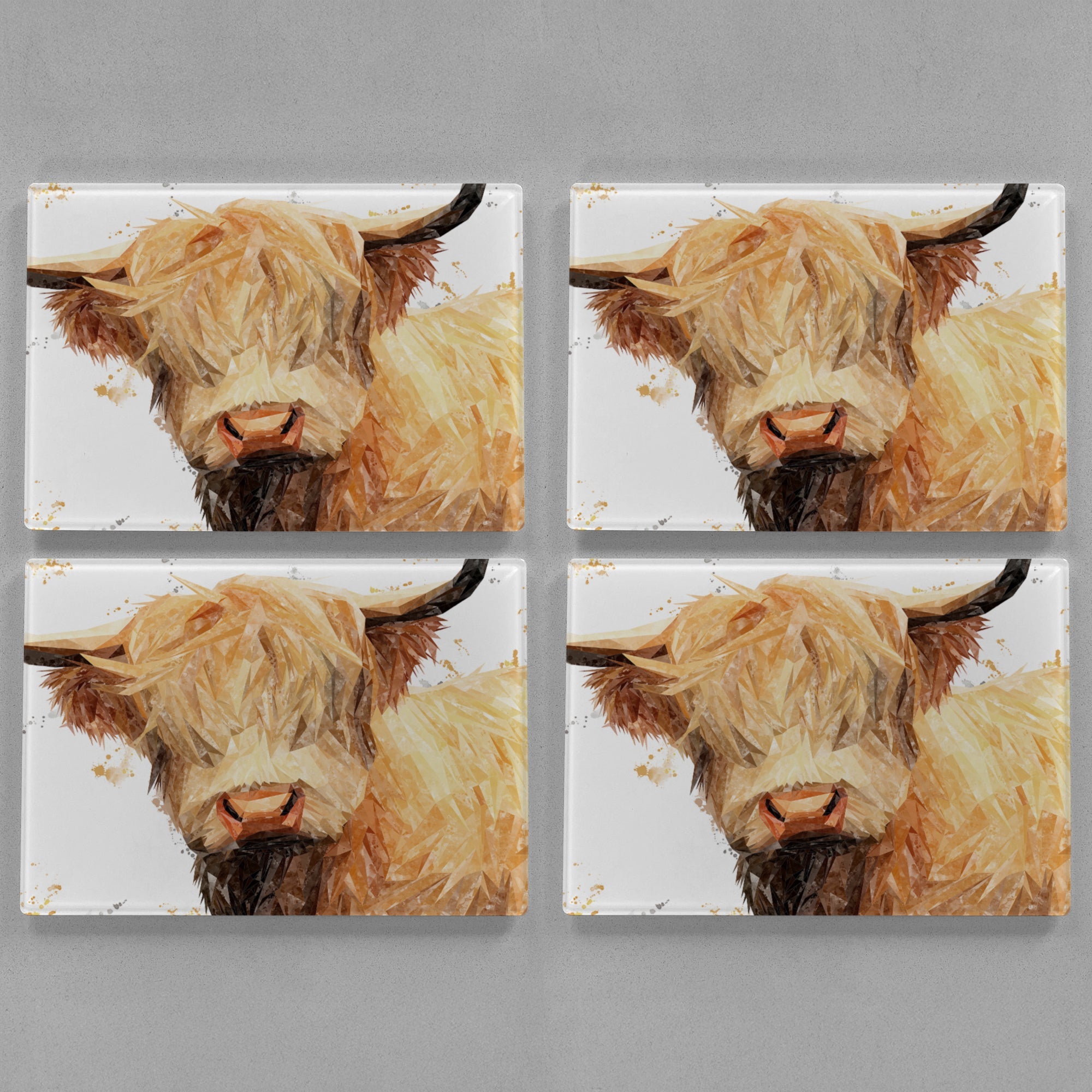 "Brenda" The Highland Cow Premium Glass Placemat