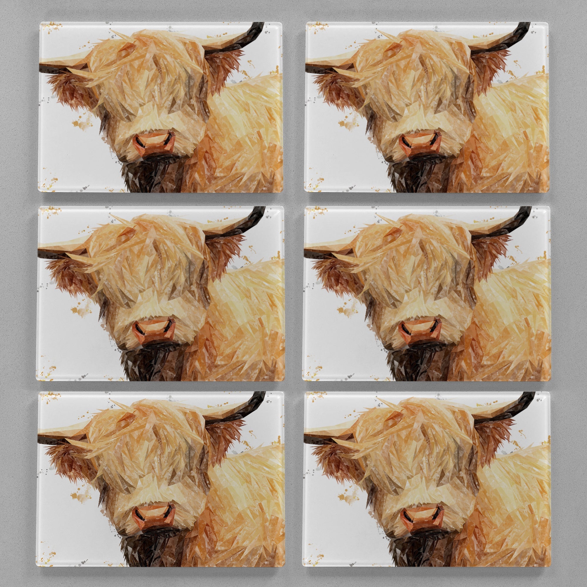 "Brenda" The Highland Cow Premium Glass Placemat