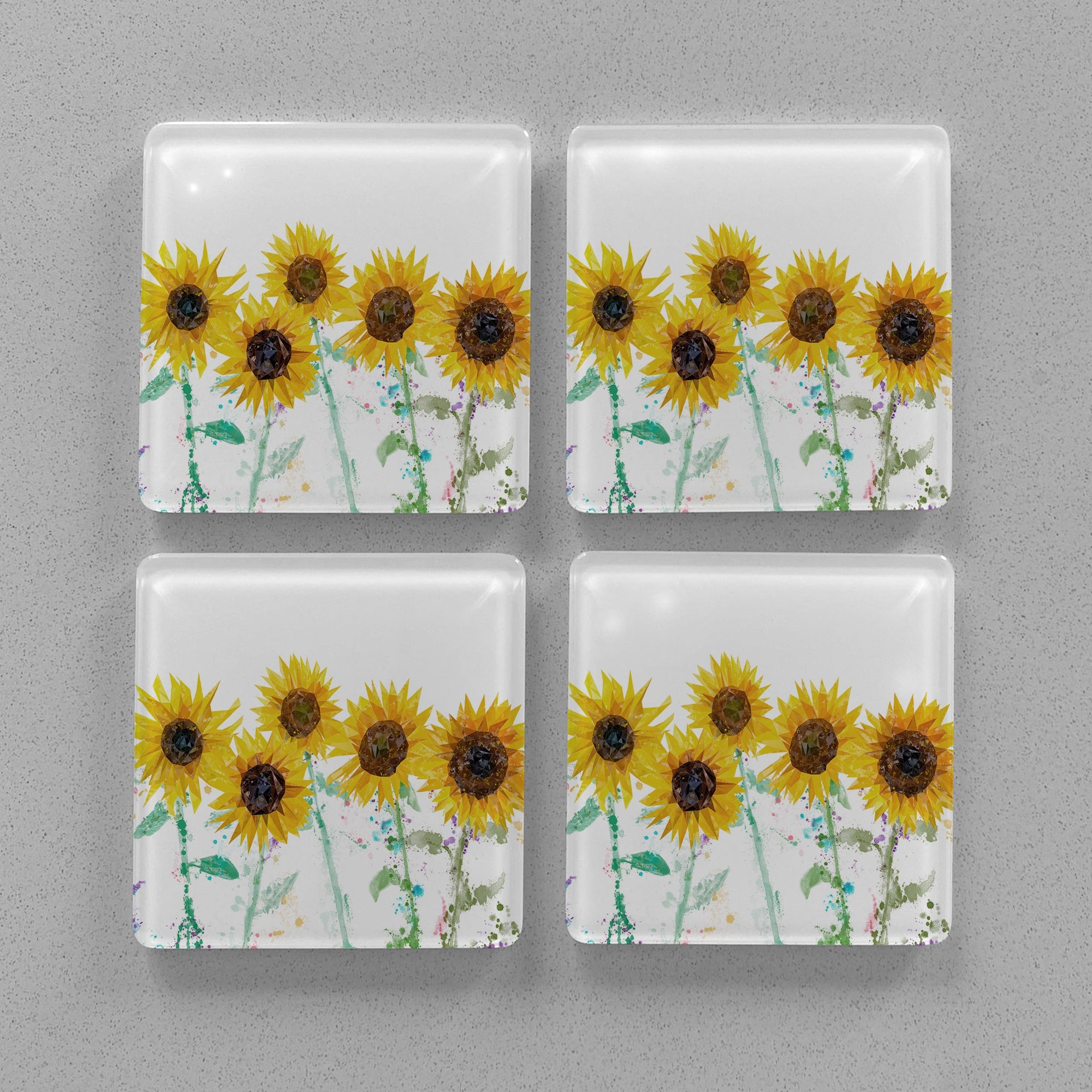 "The Sunflowers" Premium Glass Coasters