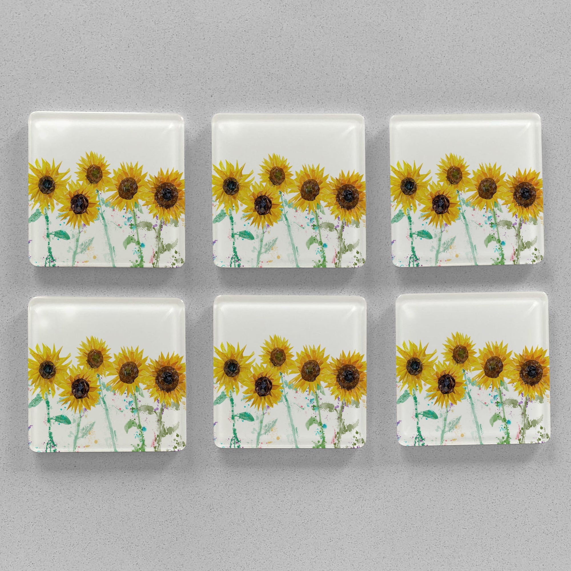 "The Sunflowers" Premium Glass Coasters