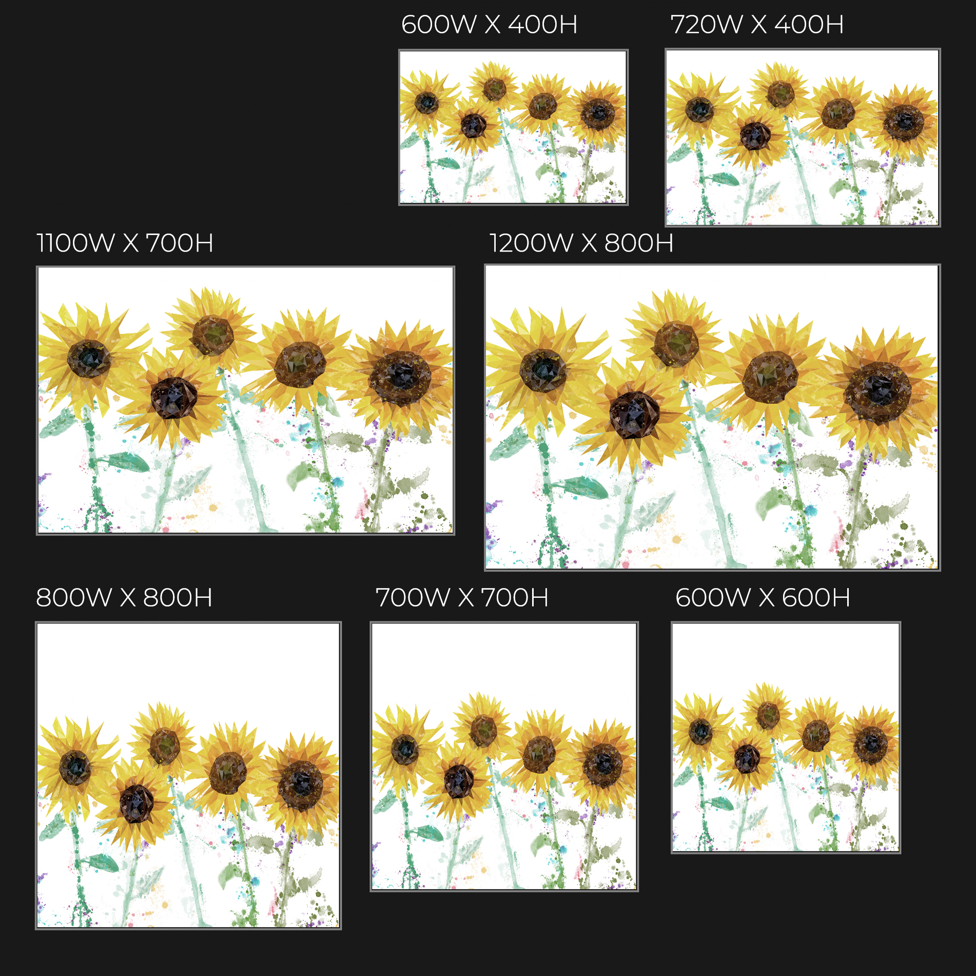 "The Sunflowers" Glass Wall Art