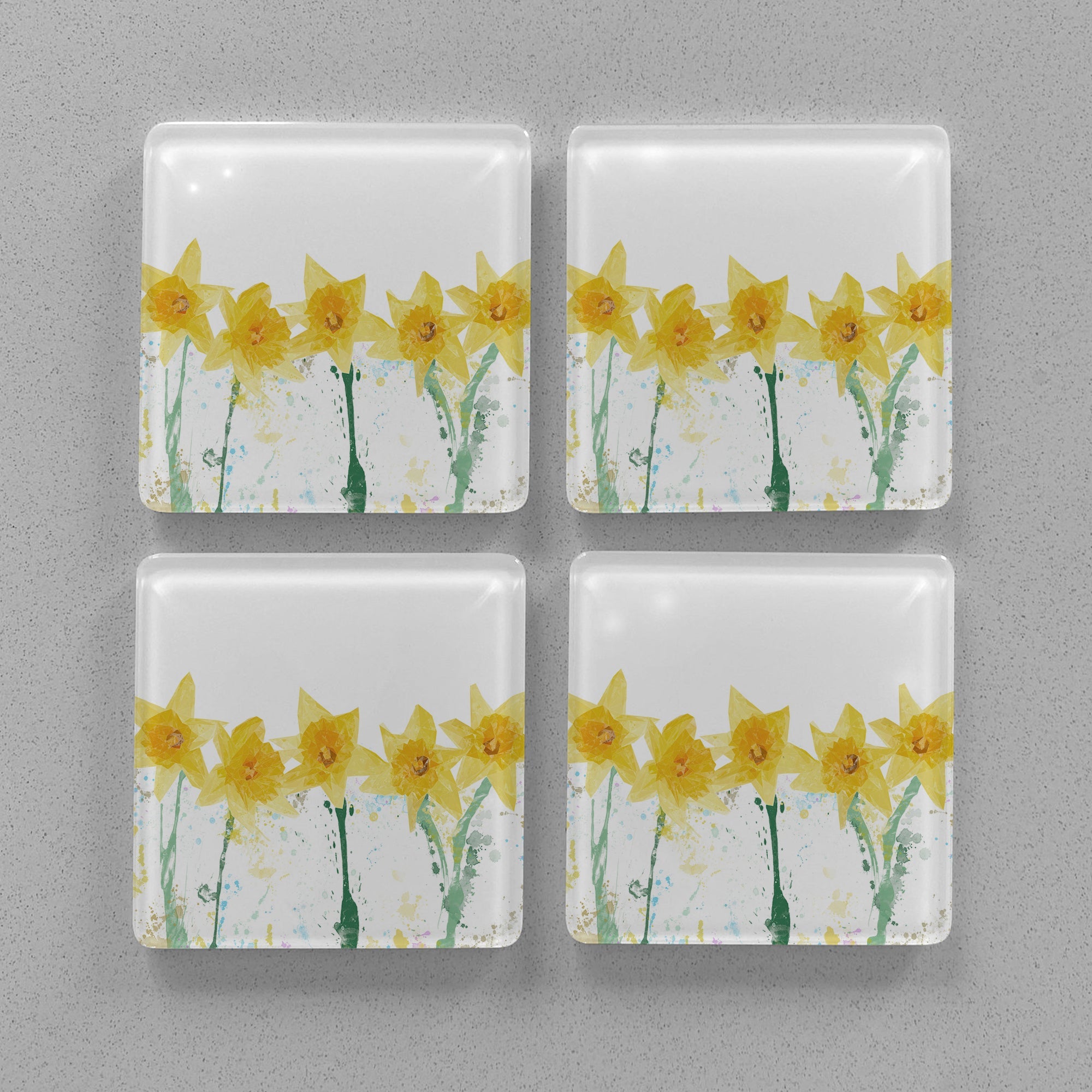 "The Daffodils" Premium Glass Coasters