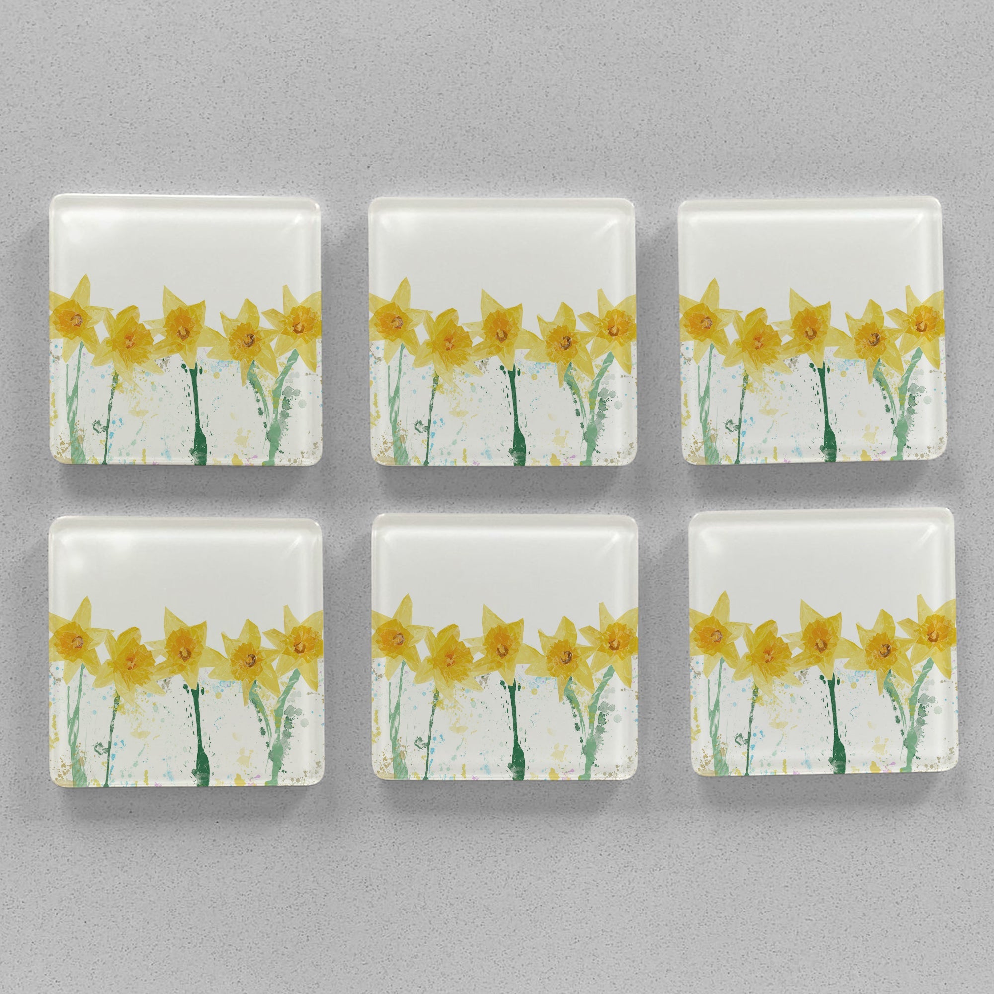 "The Daffodils" Premium Glass Coasters