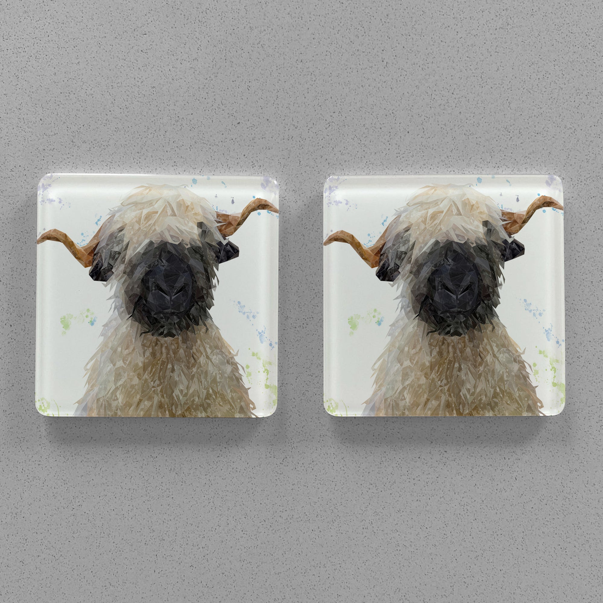"Betty" The Valais Blacknose Sheep Premium Glass Coasters