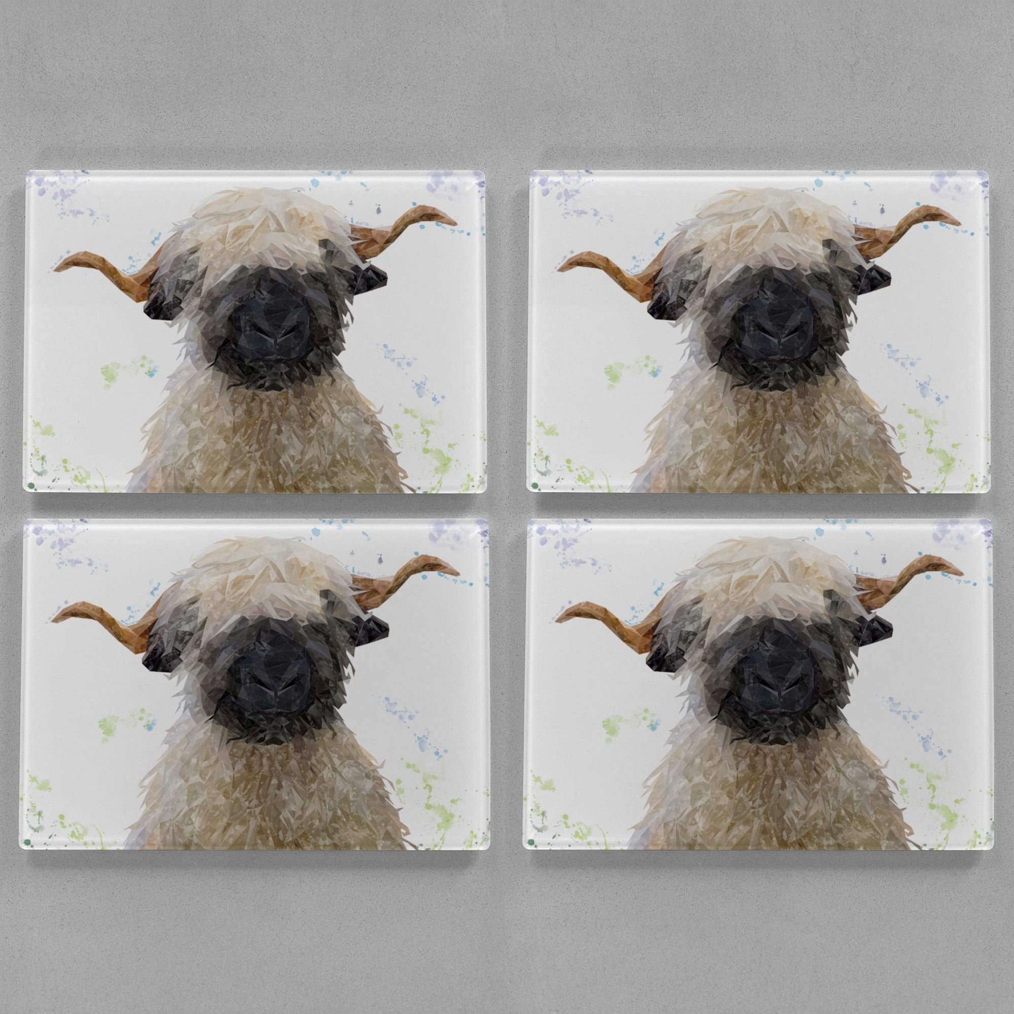 "Betty" The Valais Blacknose Sheep Premium Glass Placemat