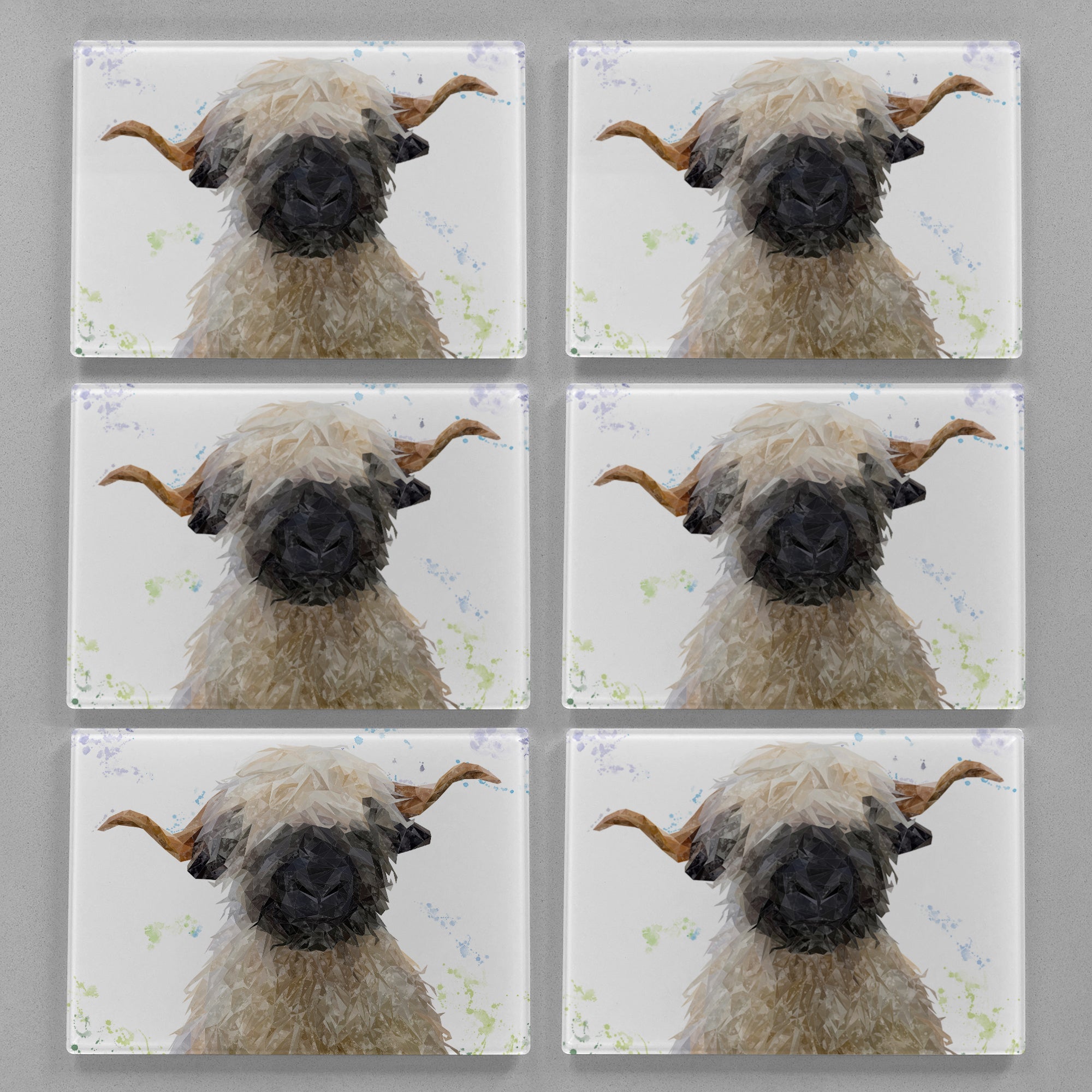 "Betty" The Valais Blacknose Sheep Premium Glass Placemat