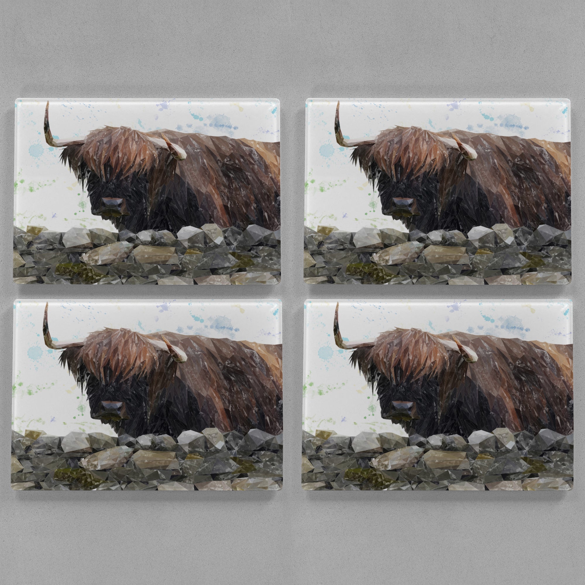 "Freya" The Highland Cow from Applecross Premium Glass Placemat