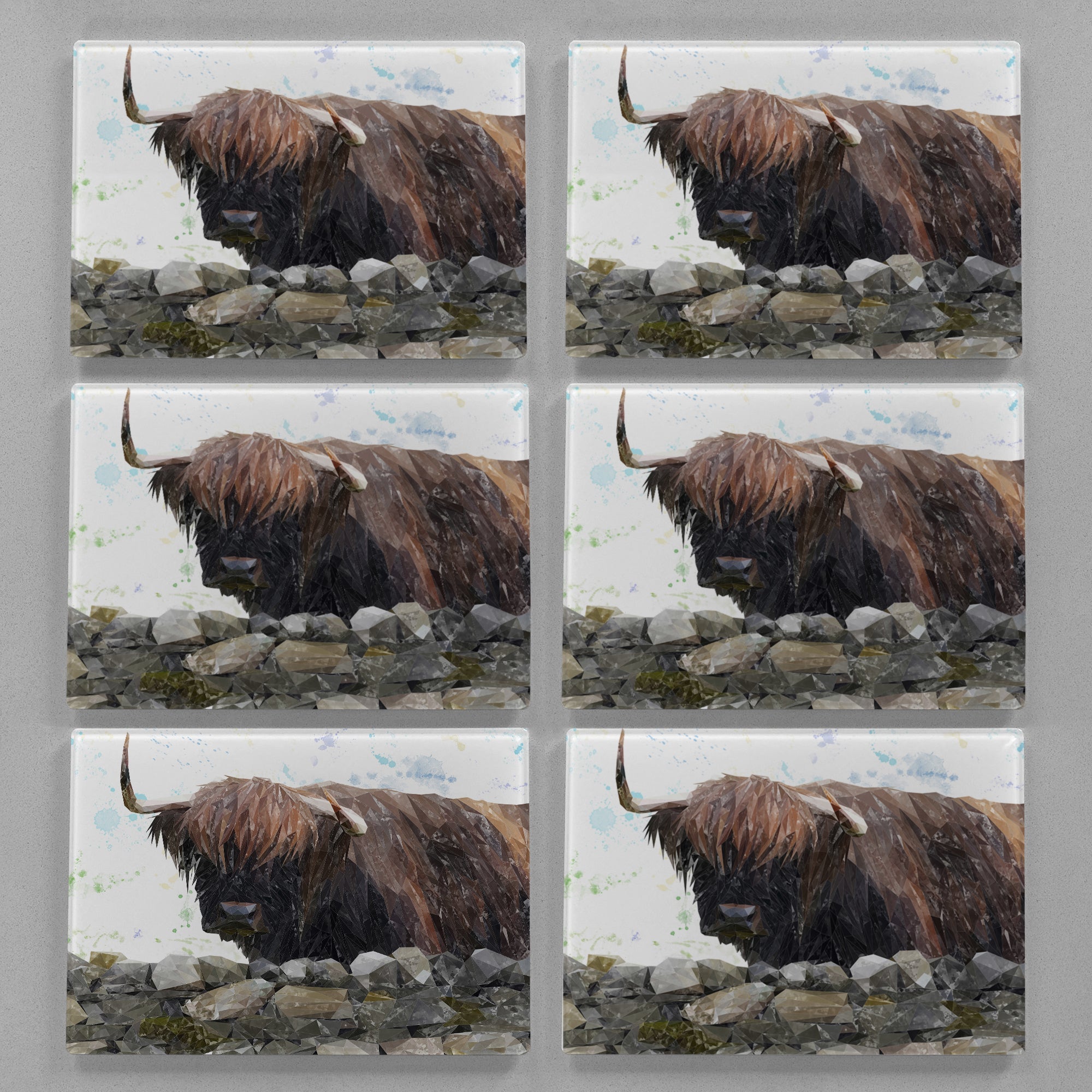 "Freya" The Highland Cow from Applecross Premium Glass Placemat
