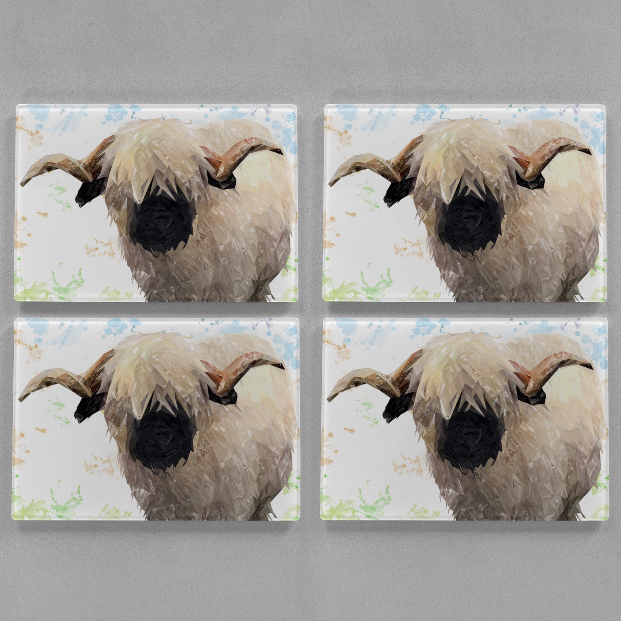 "Bertie" The Valais Ram Premium Glass Placemat