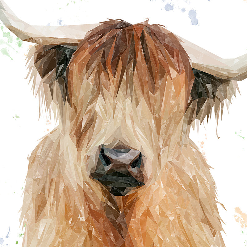 "Bernadette" The Highland Cow Premium Glass Coasters