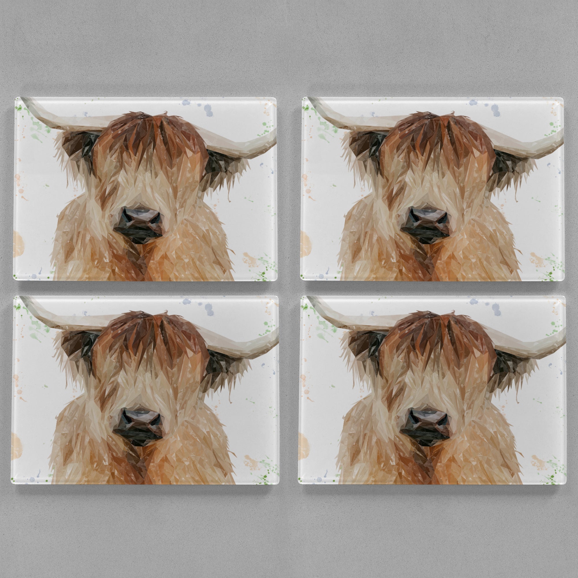 "Bernadette" The Highland Cow Premium Glass Placemat
