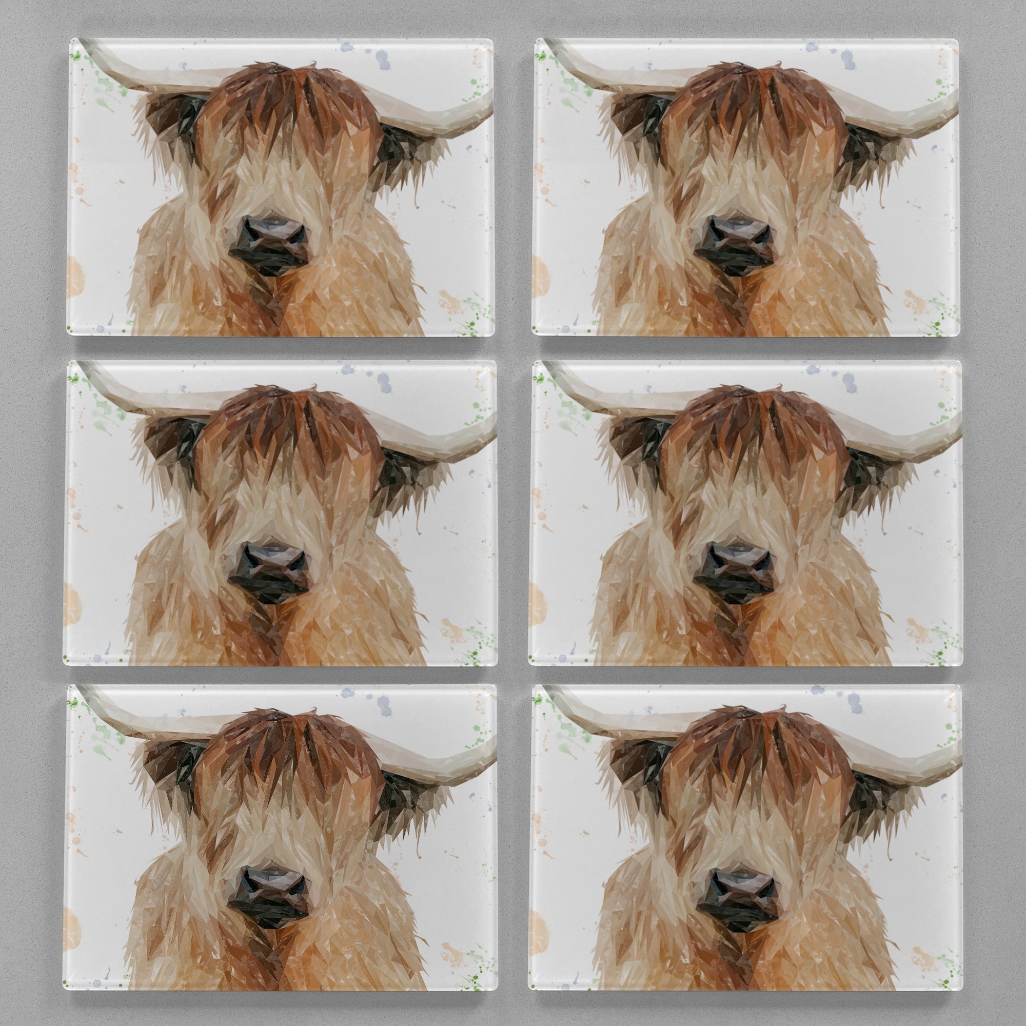 "Bernadette" The Highland Cow Premium Glass Placemat