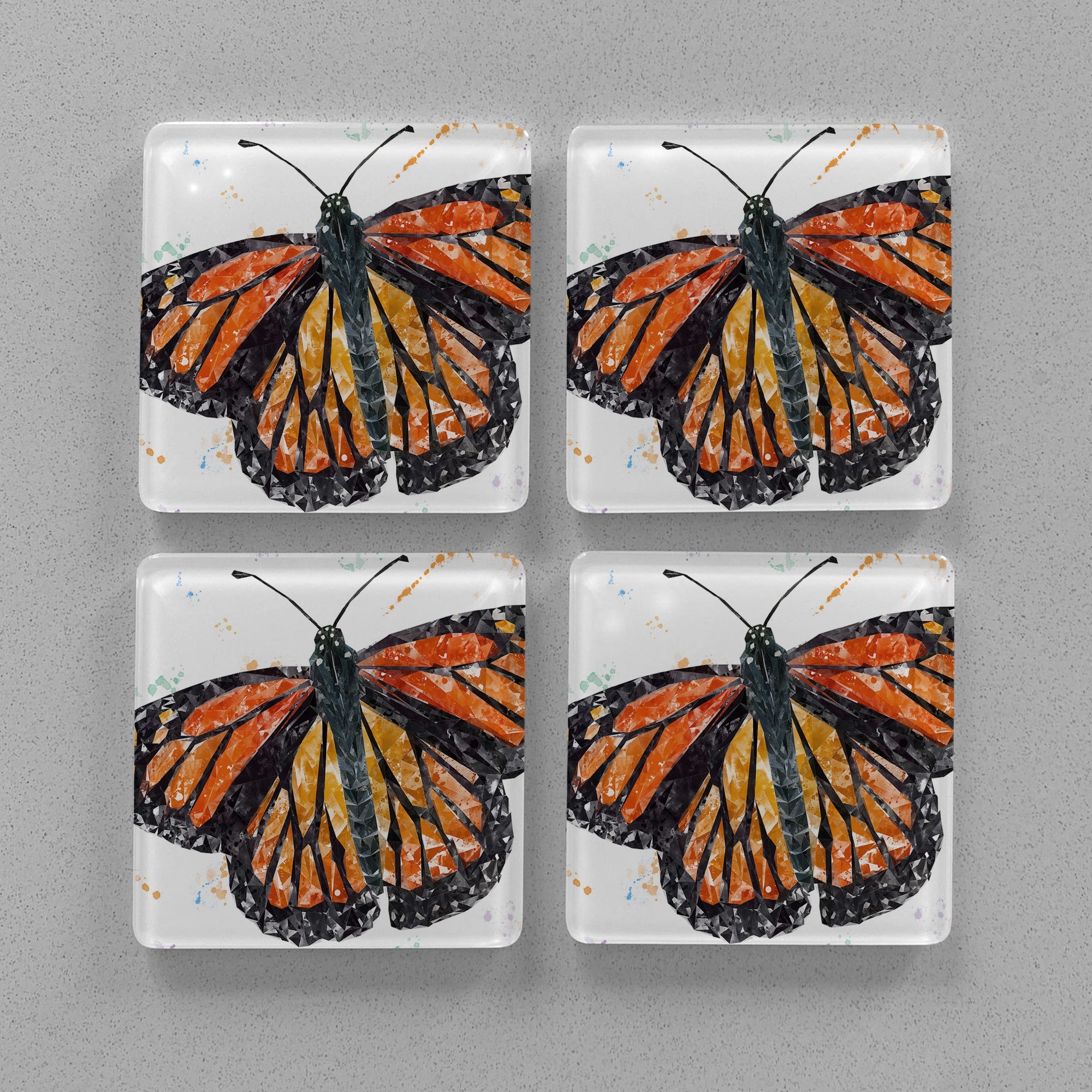 "The Butterfly" Premium Glass Coasters