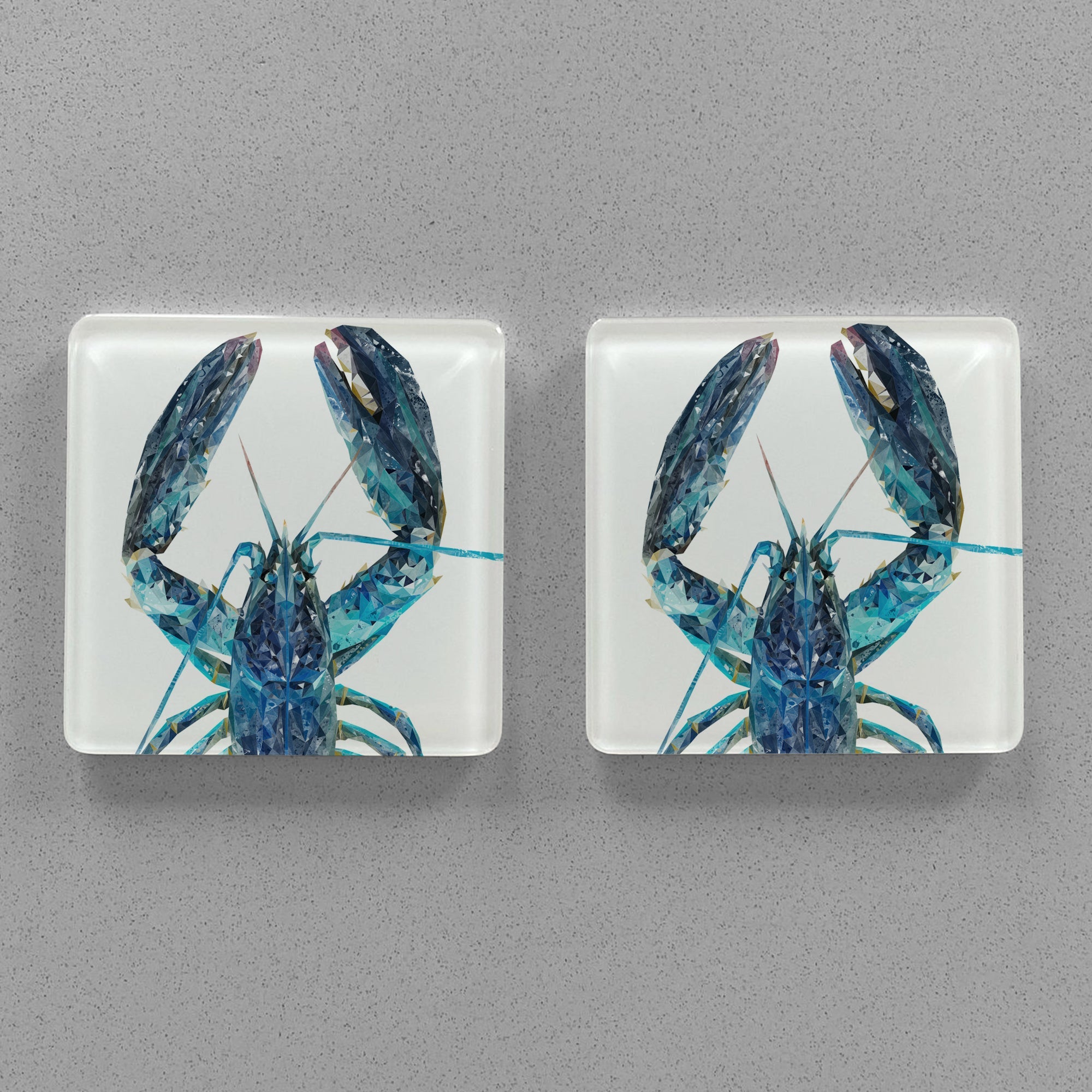 "The Blue Lobster" Premium Glass Coasters