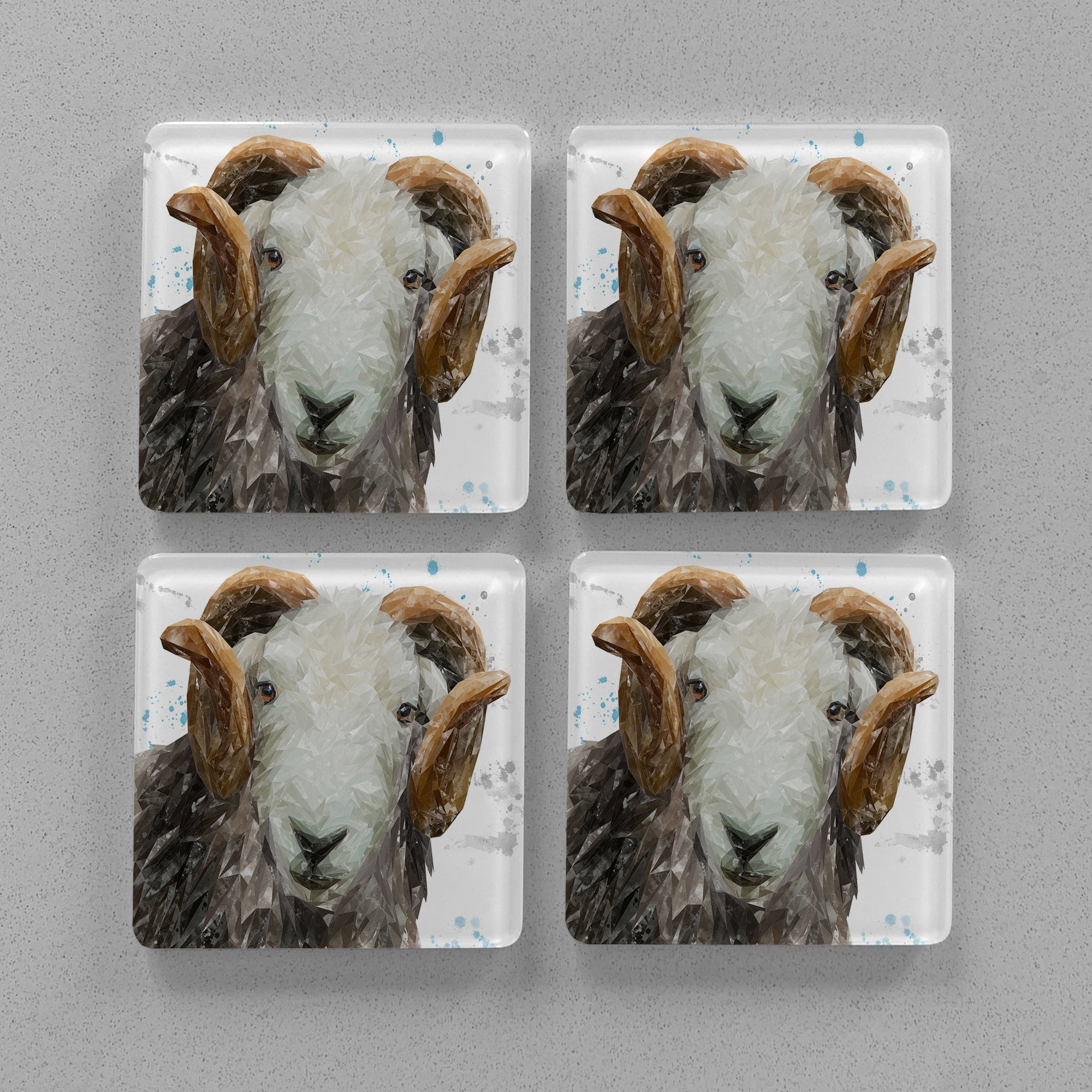 "Stanley" The Herdwick Ram Premium Glass Coasters